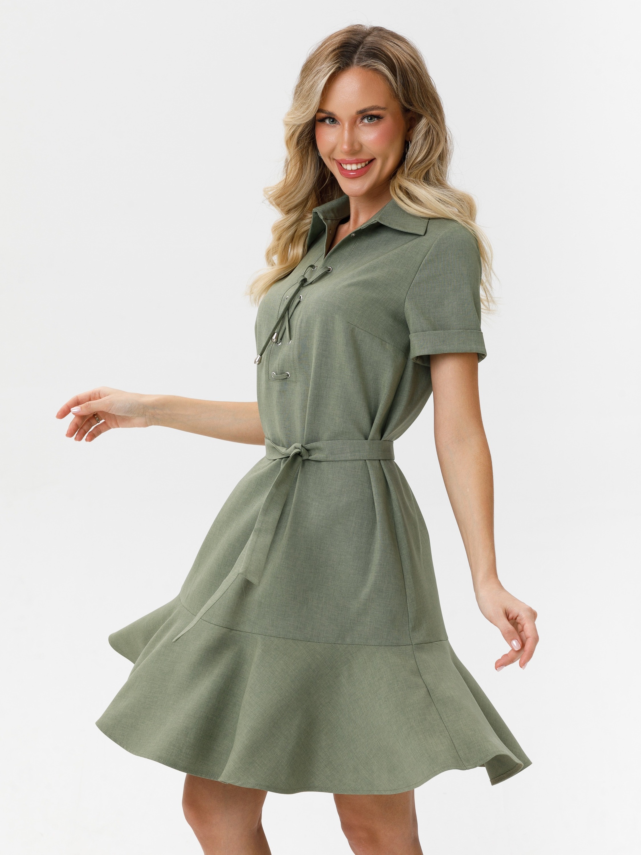 Платье-трапеция с поясом Diolche(фото7)