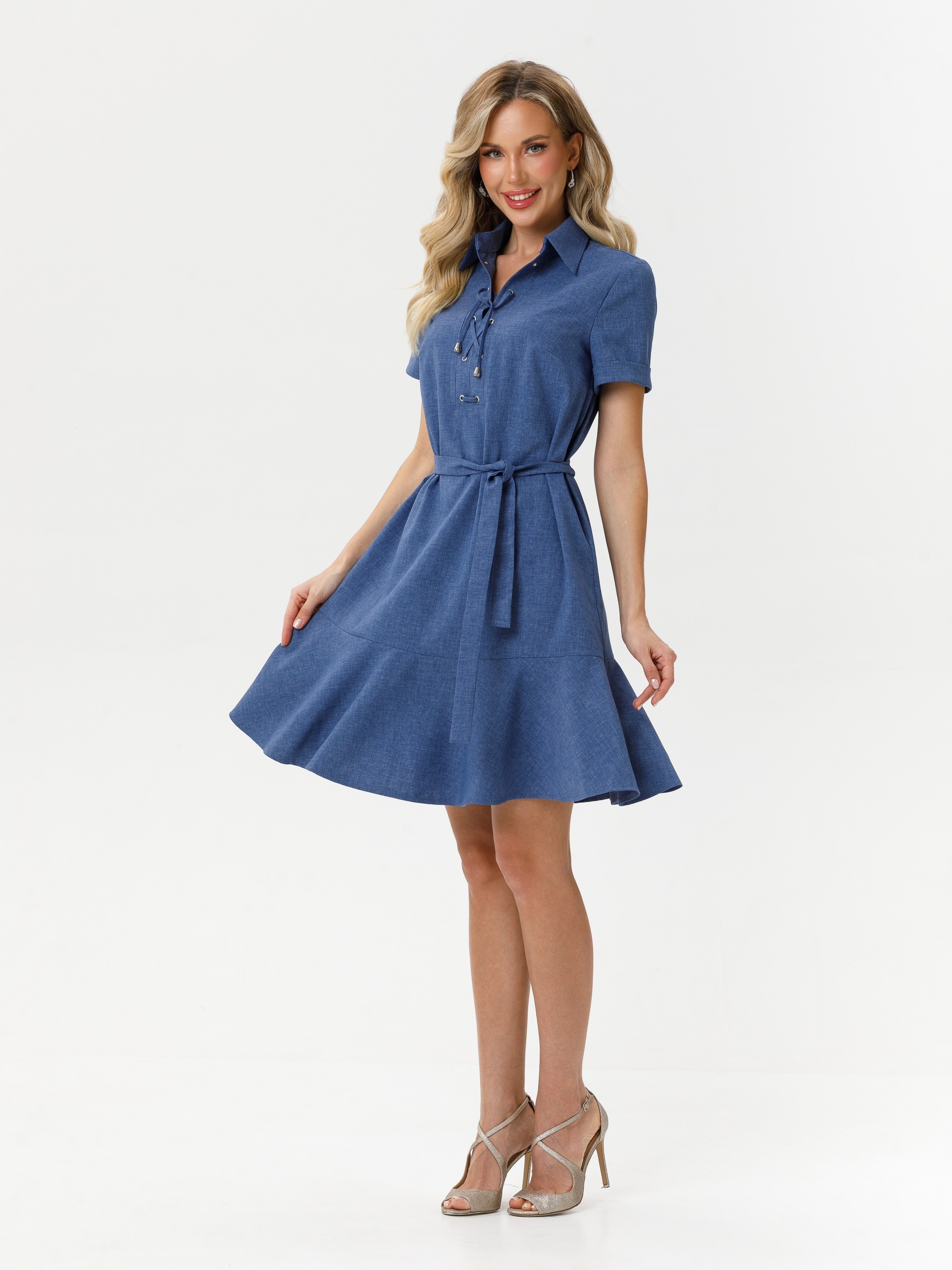 Платье-трапеция с поясом Diolche(фото2)