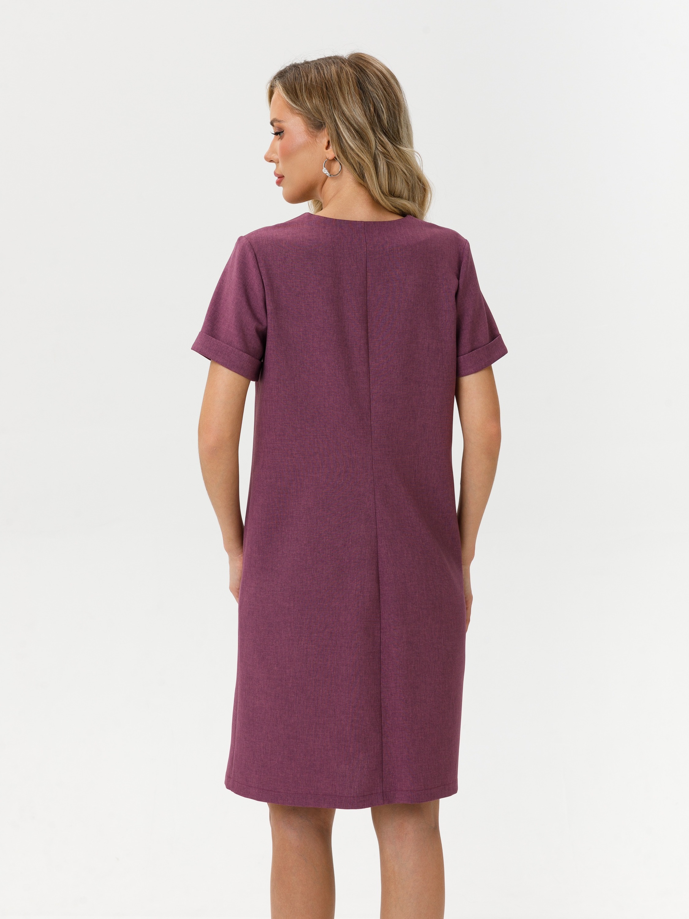 Платье короткое с разрезом в бордовом цвете Diolche(фото7)