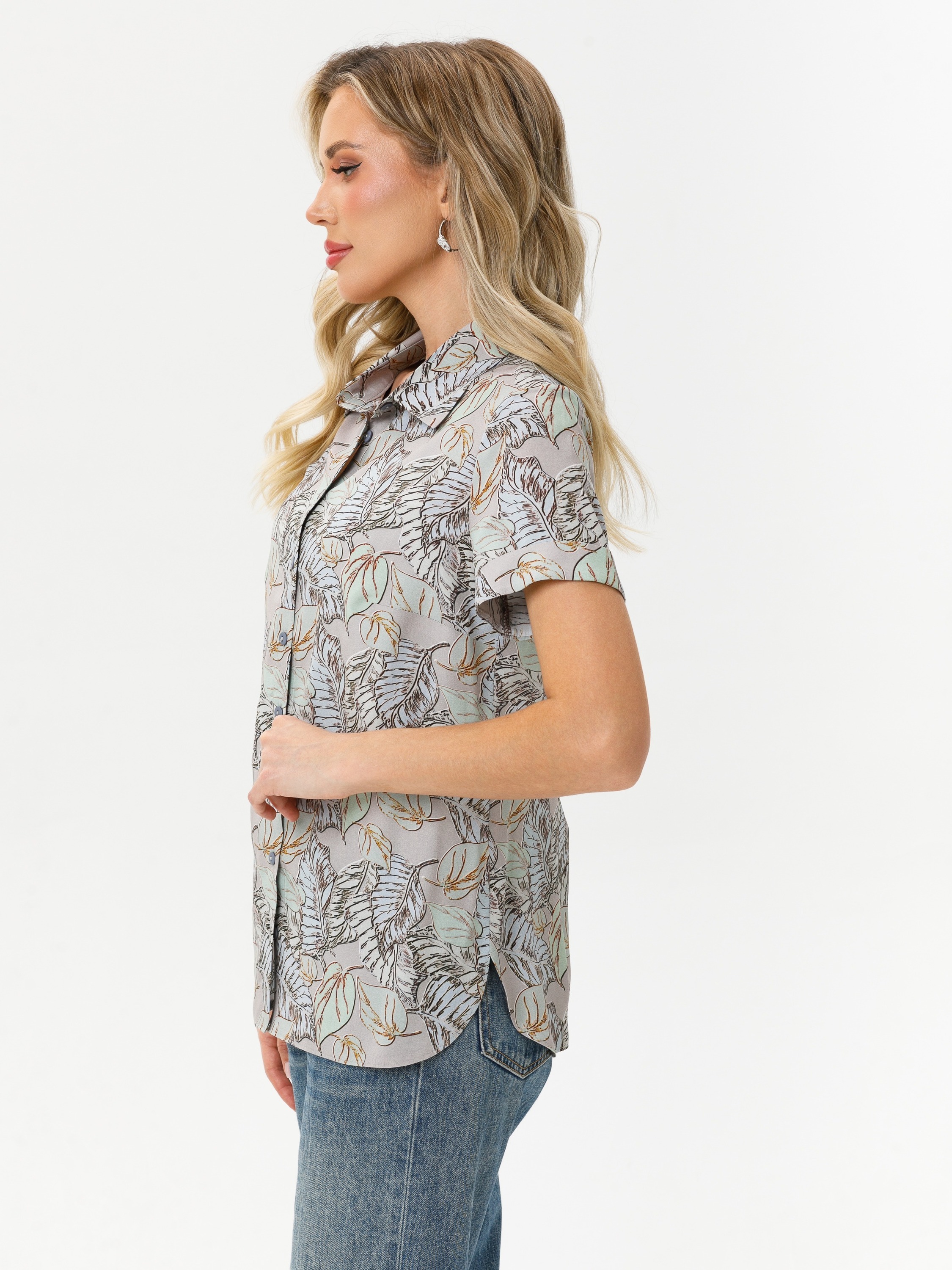 Рубашка оливкового цвета с короткими рукавами Diolche(фото7)