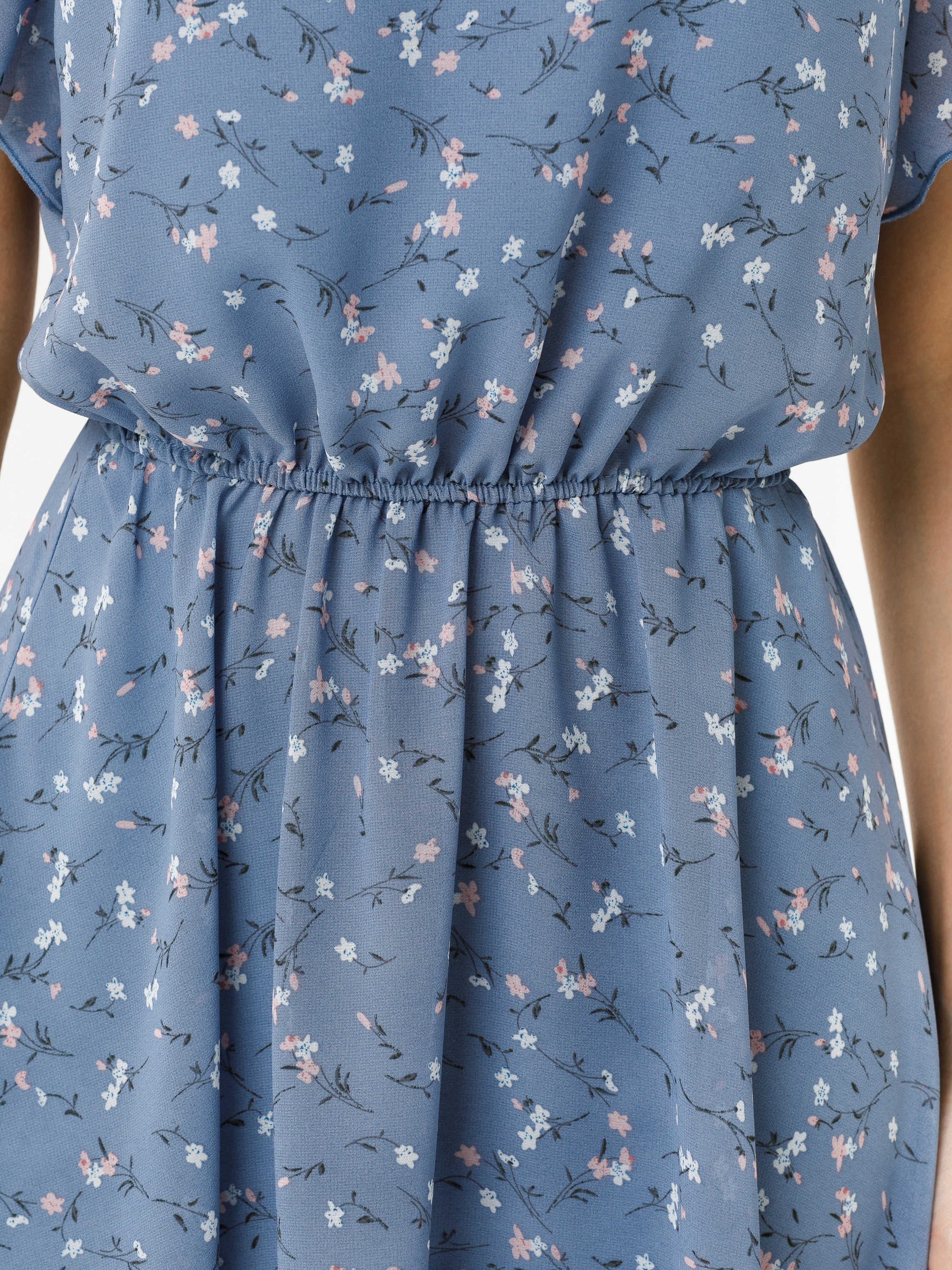 Платье шифоновое голубое с цветочным принтом Diolche(фото7)