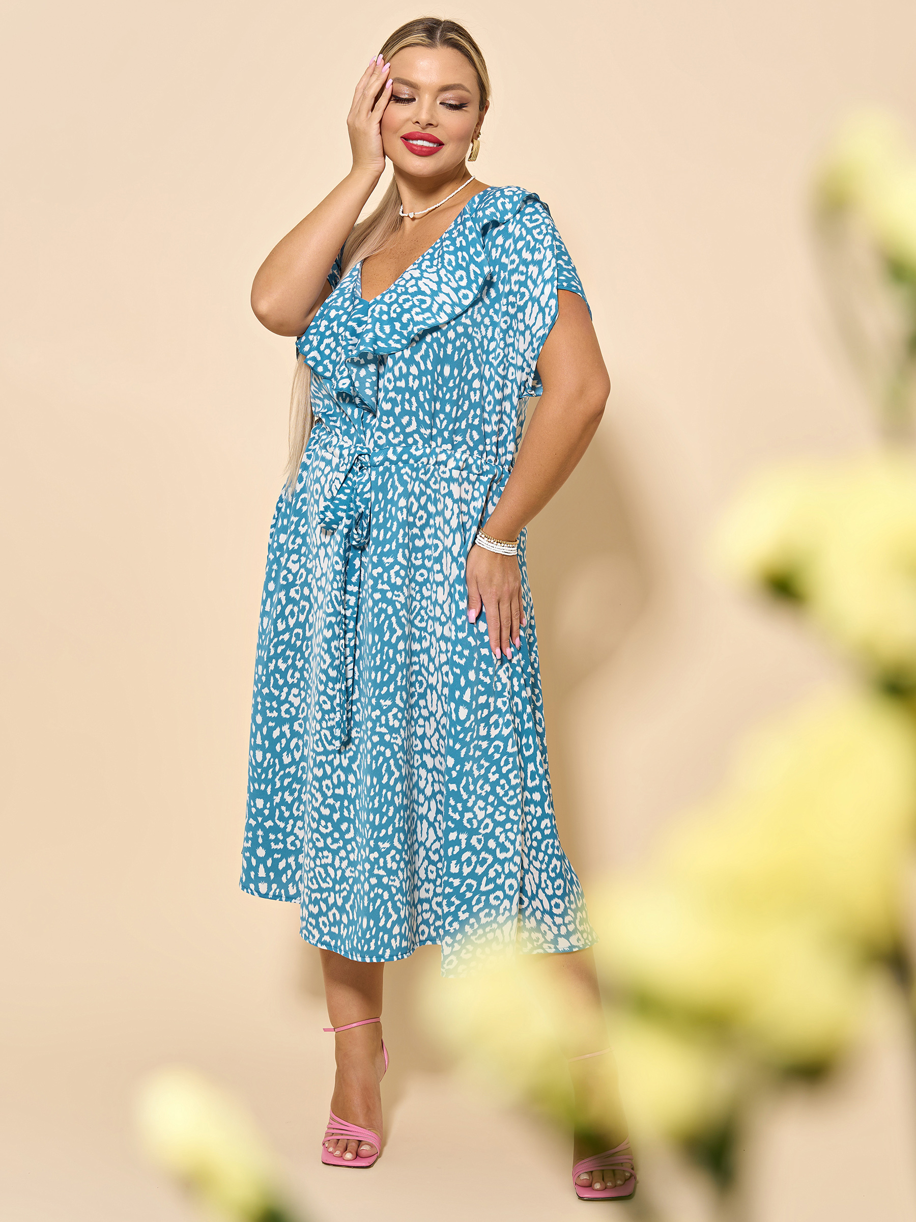 Платье бирюзовое с кулиской Dora(фото2)