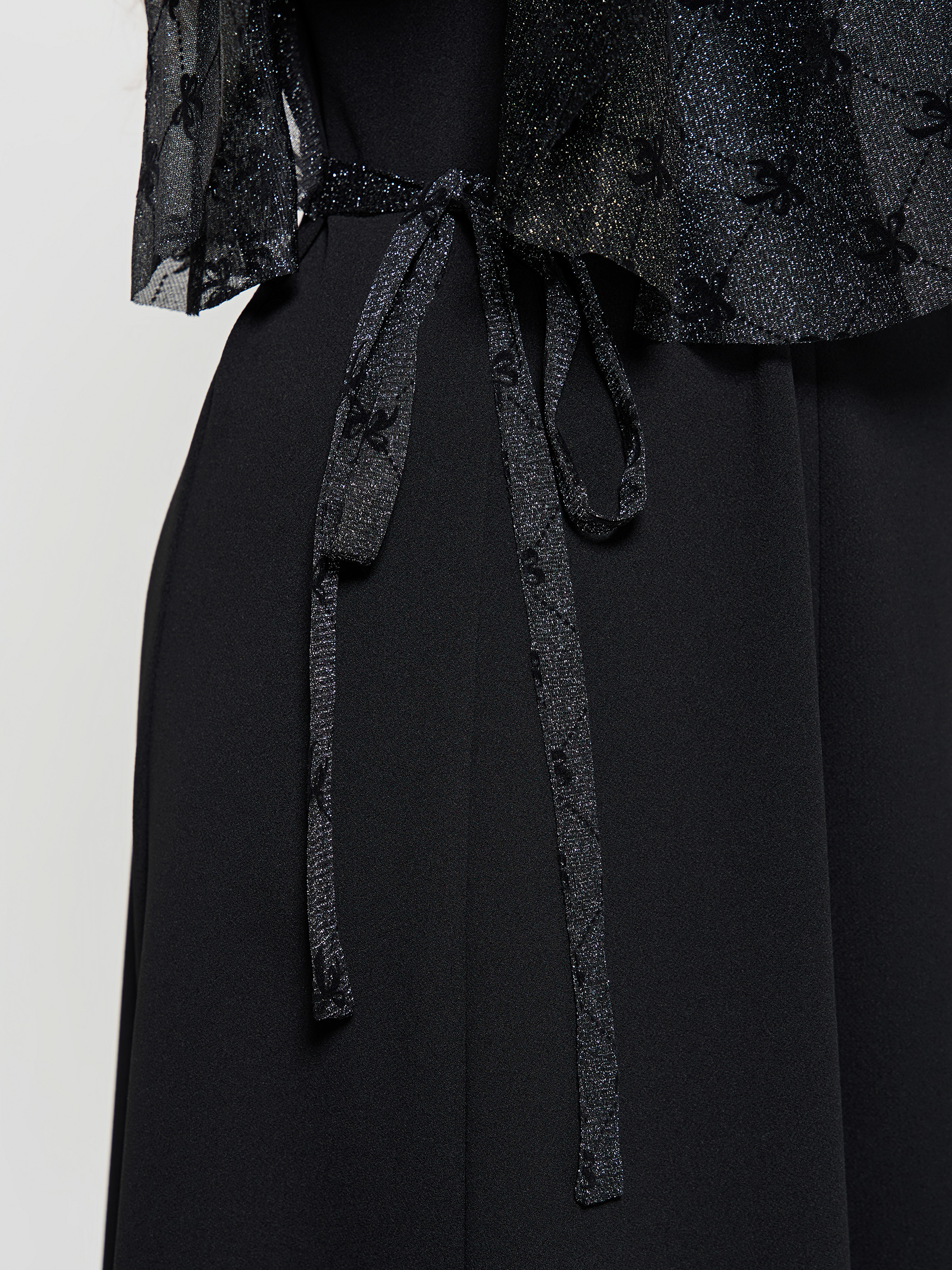 Платье длинное трикотажное чёрное нарядное Dora(фото6)