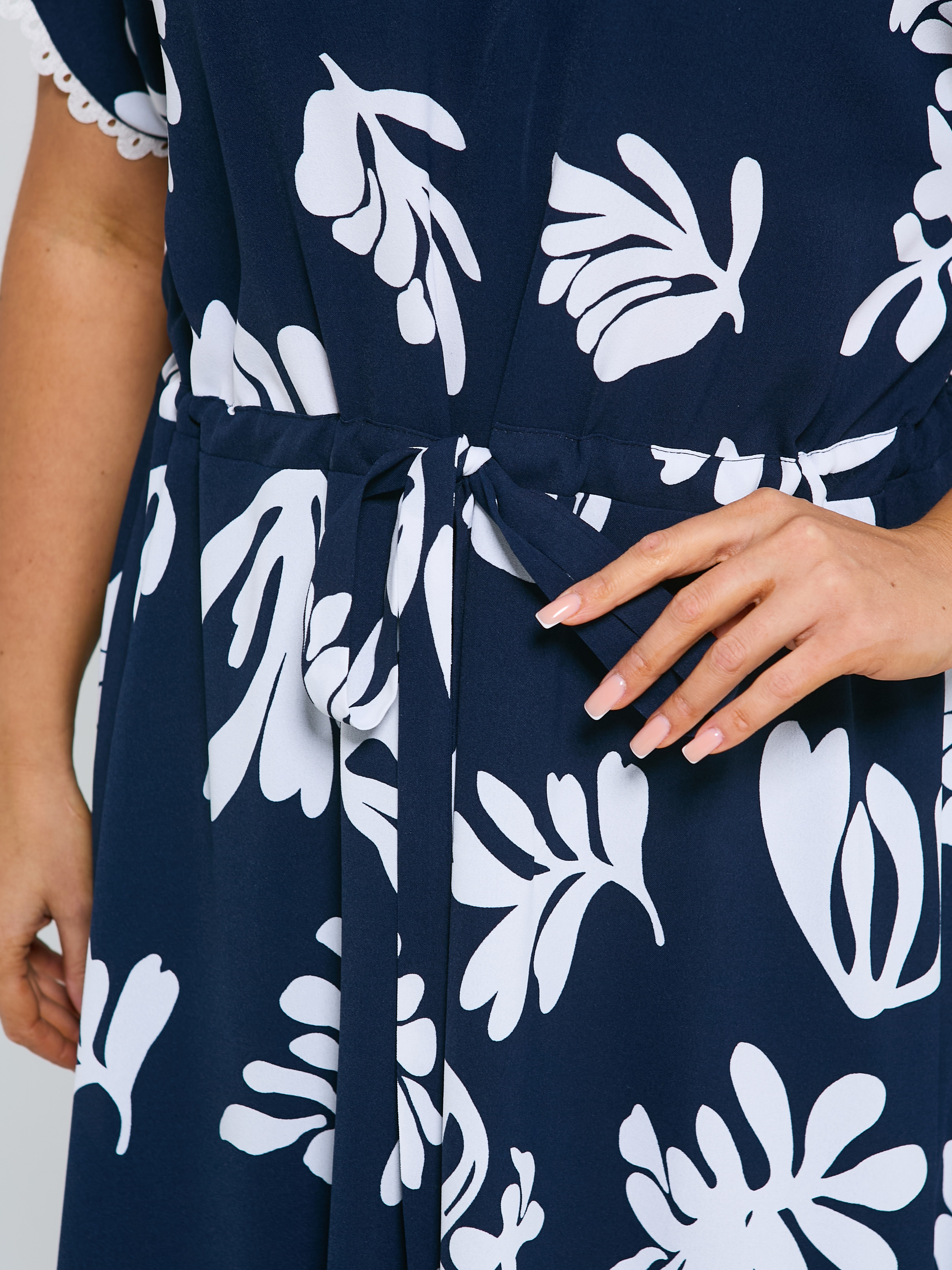 Платье тёмно-синее на кулиске Dora(фото8)