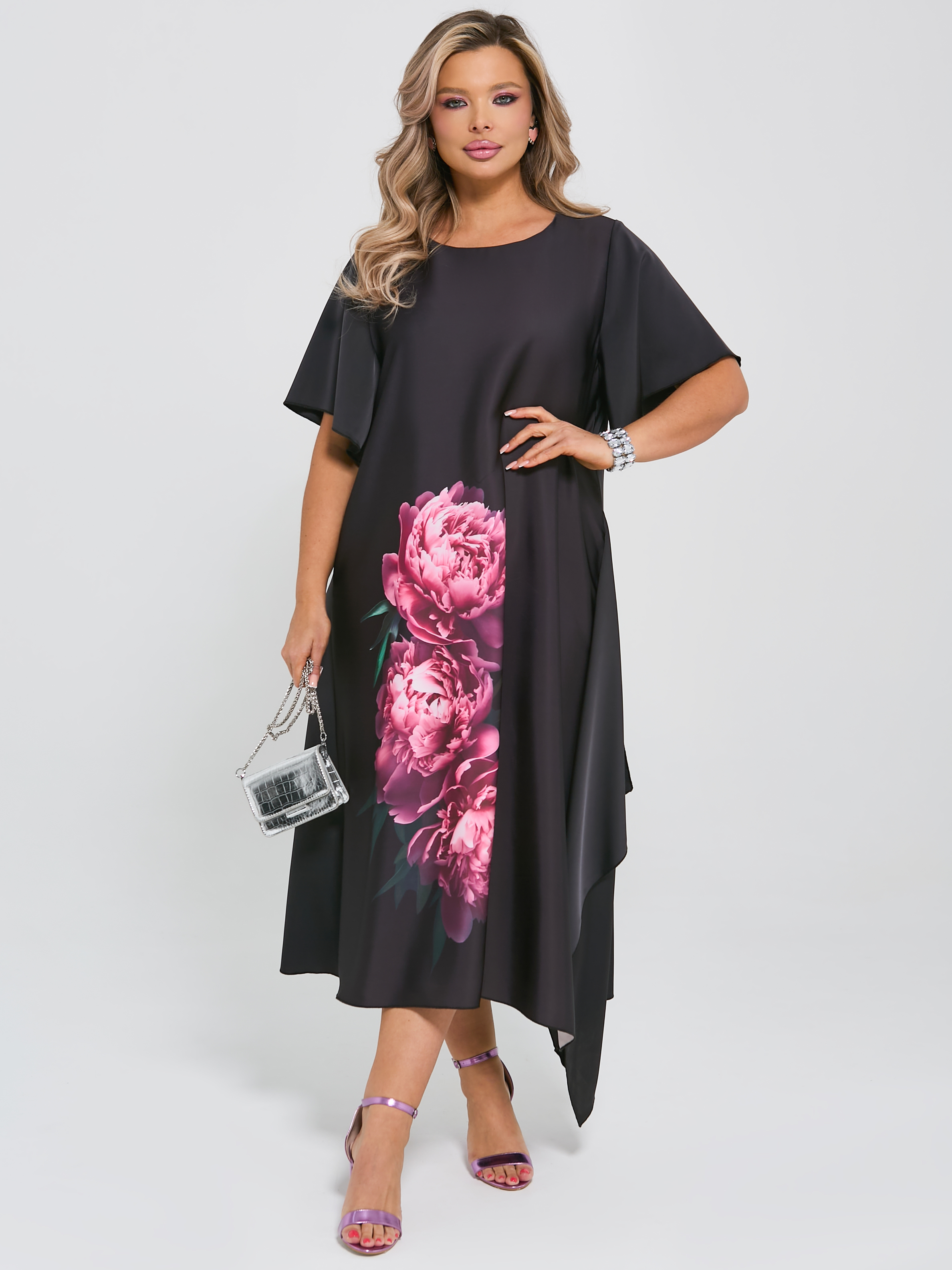 Платье атласное летящего силуэта Dora(фото3)