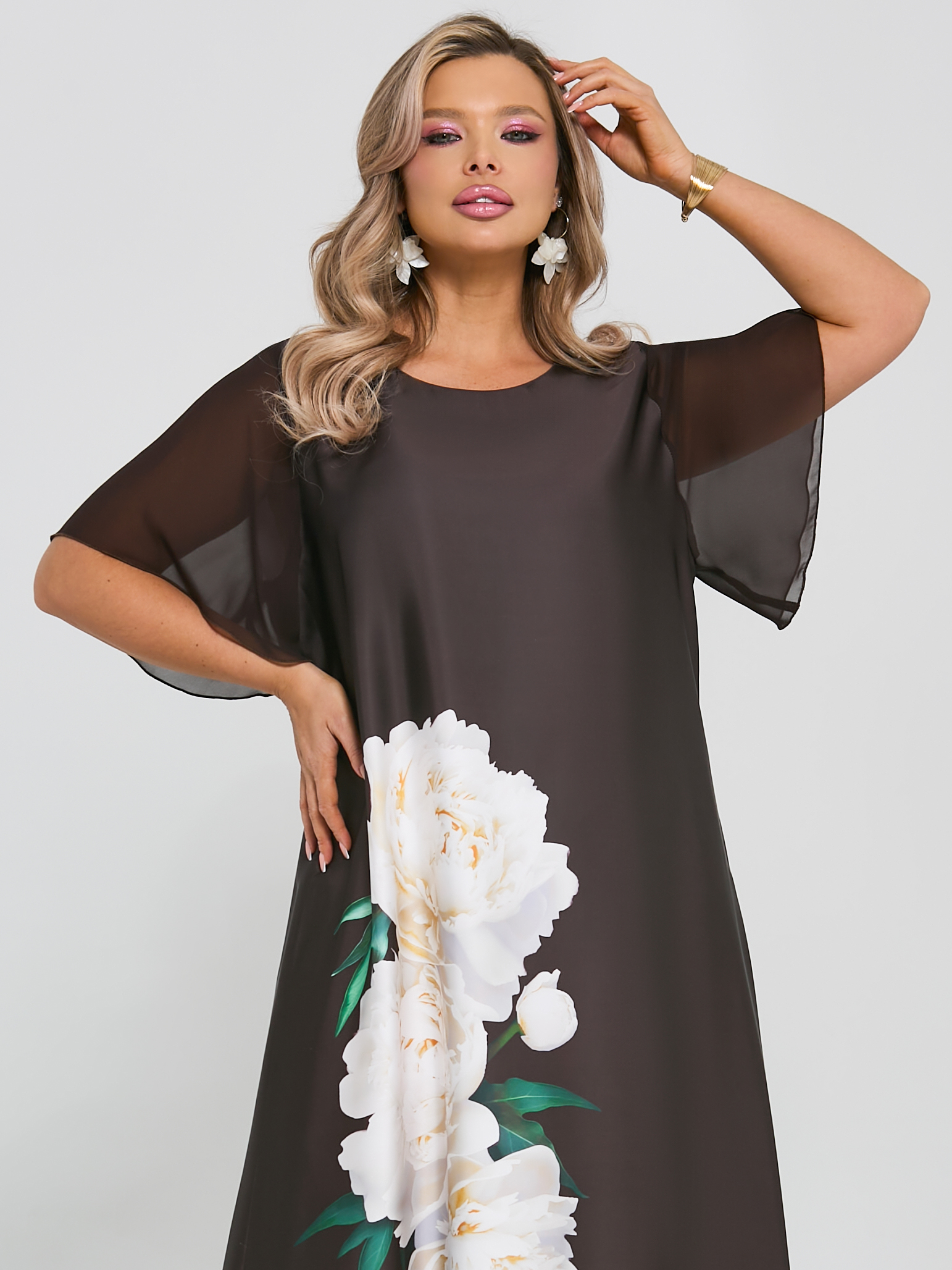 Платье атласное летящего силуэта Dora(фото6)