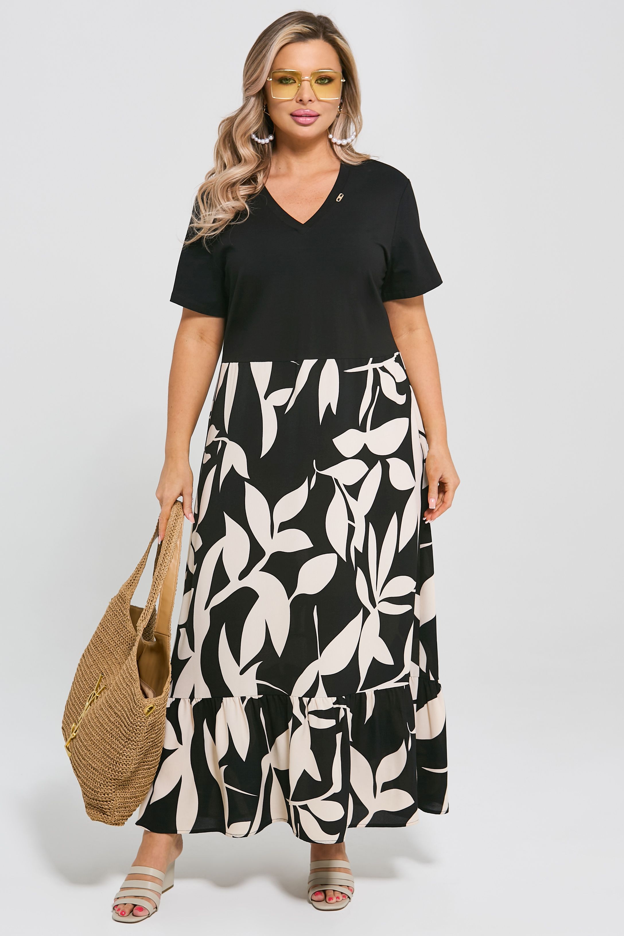 Платье макси с воланом Dora