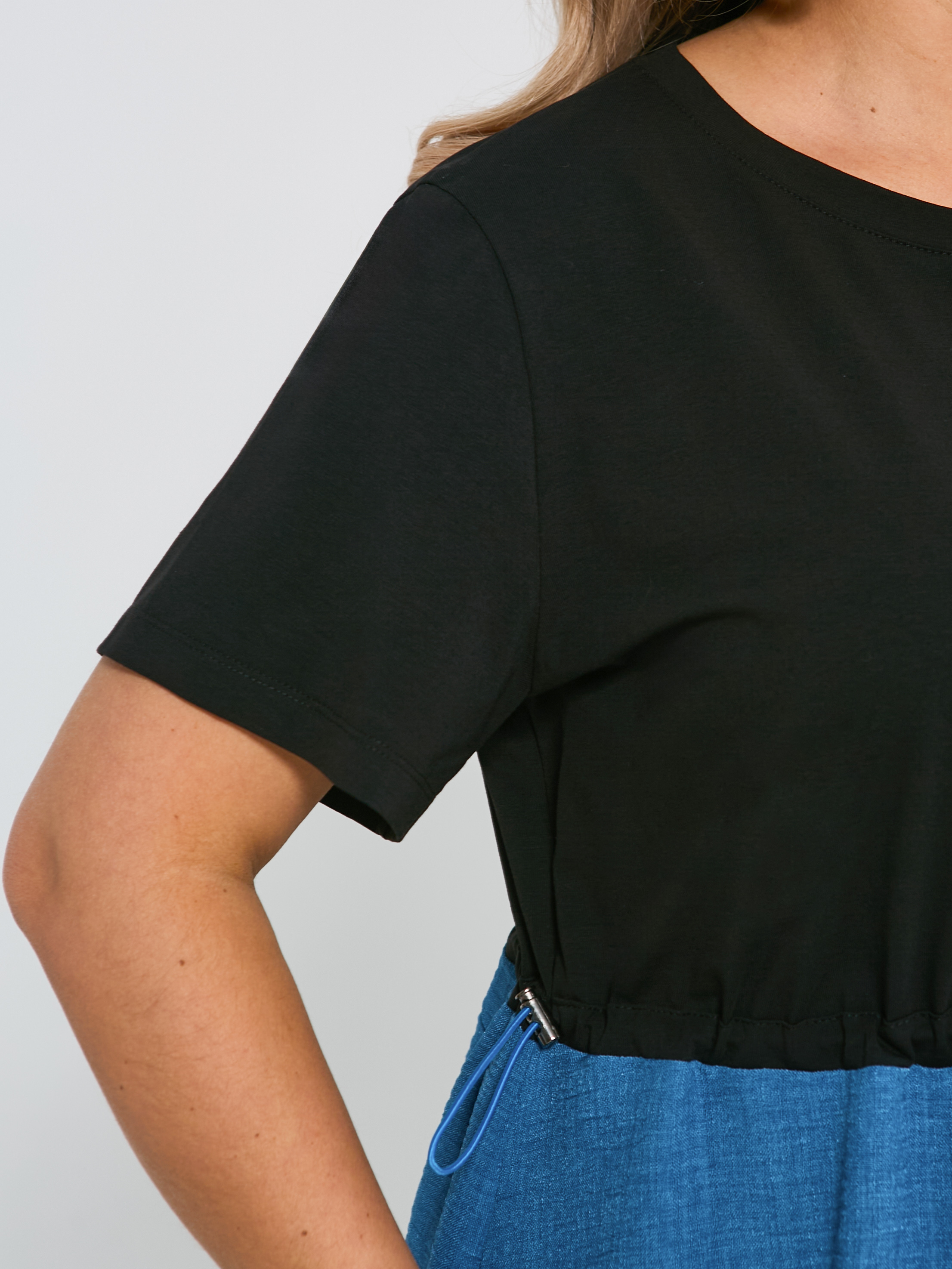 Платье комбинированное с разрезами по низу Dora(фото6)