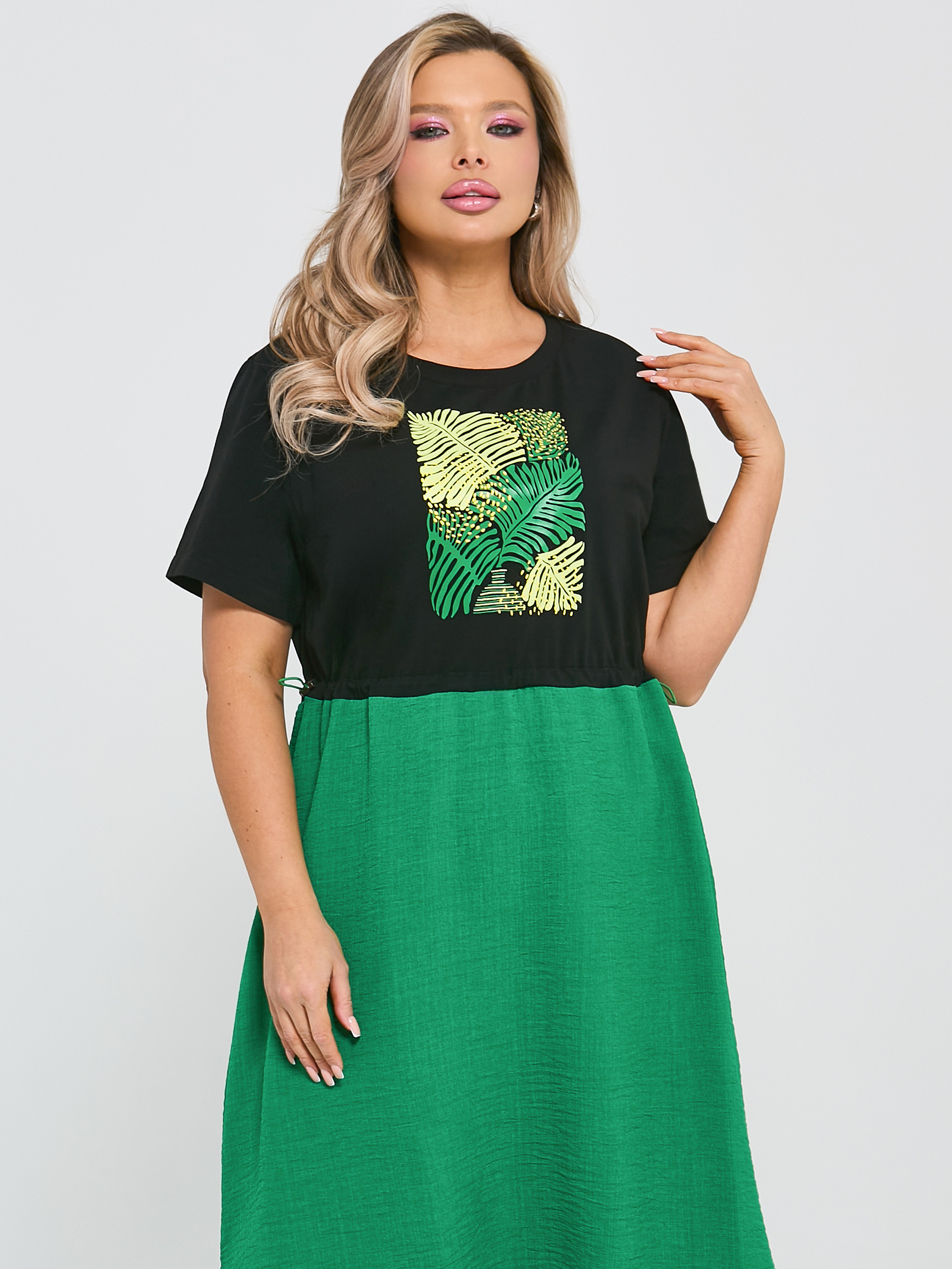 Платье комбинированное с разрезами по низу Dora(фото3)