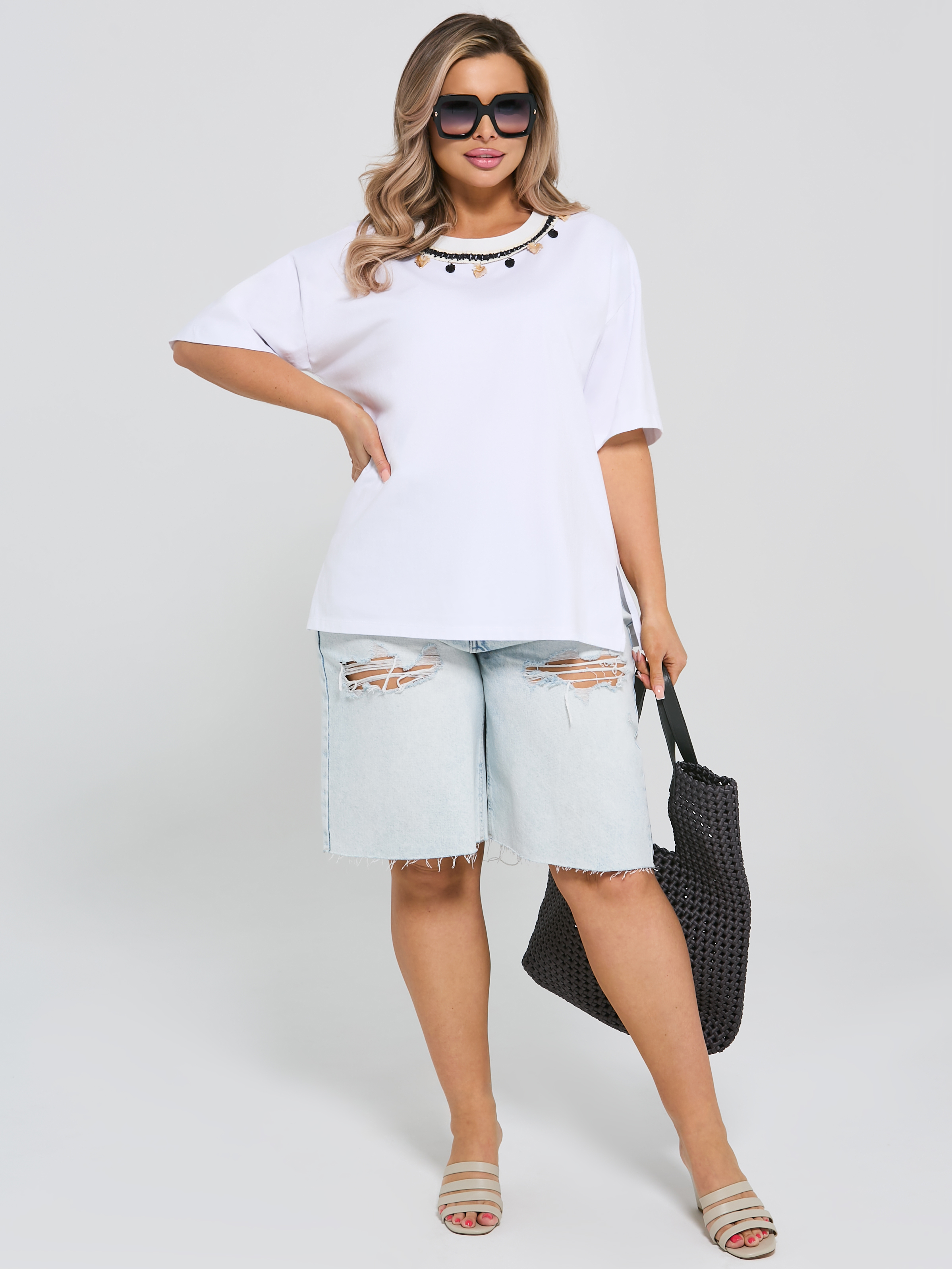 Футболка трикотажная белая Dora(фото4)