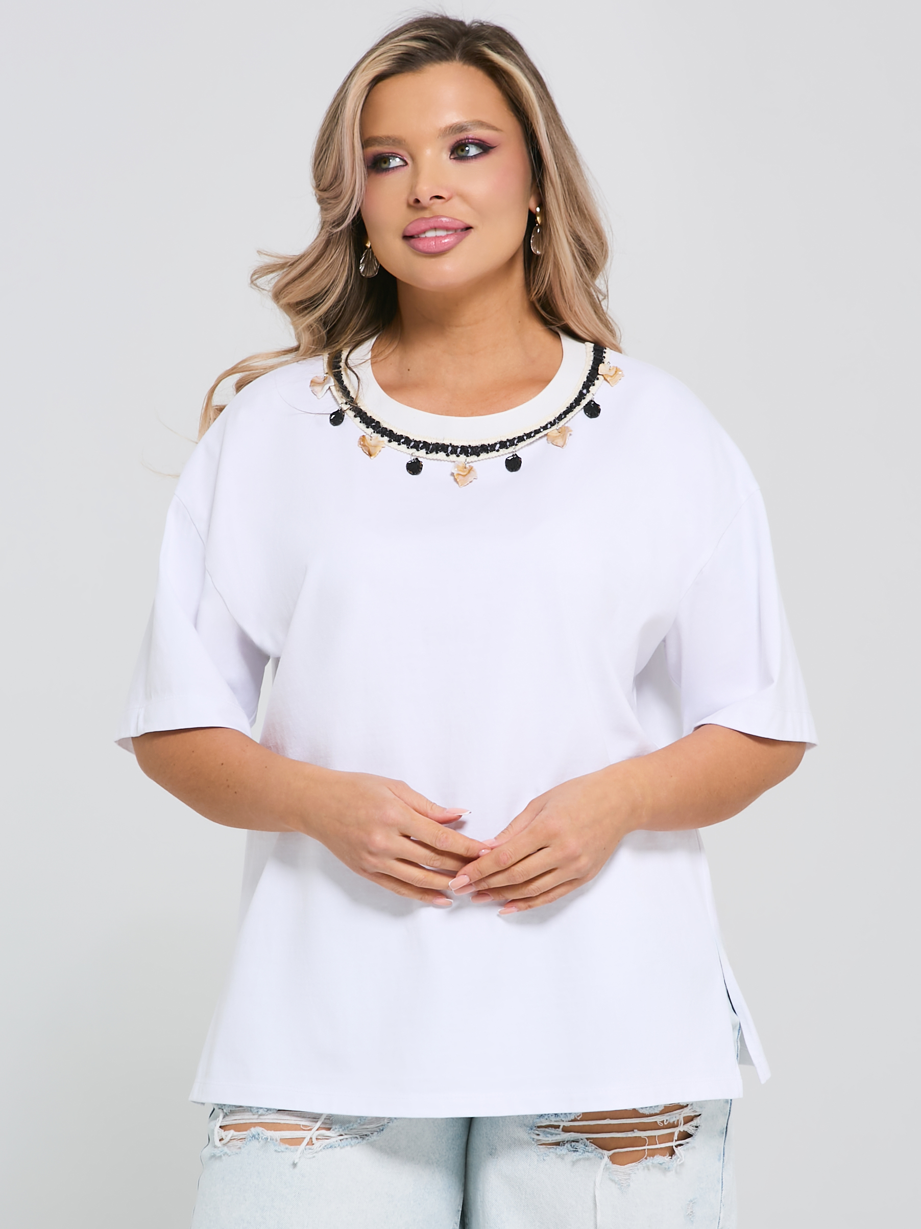 Футболка трикотажная белая Dora(фото6)