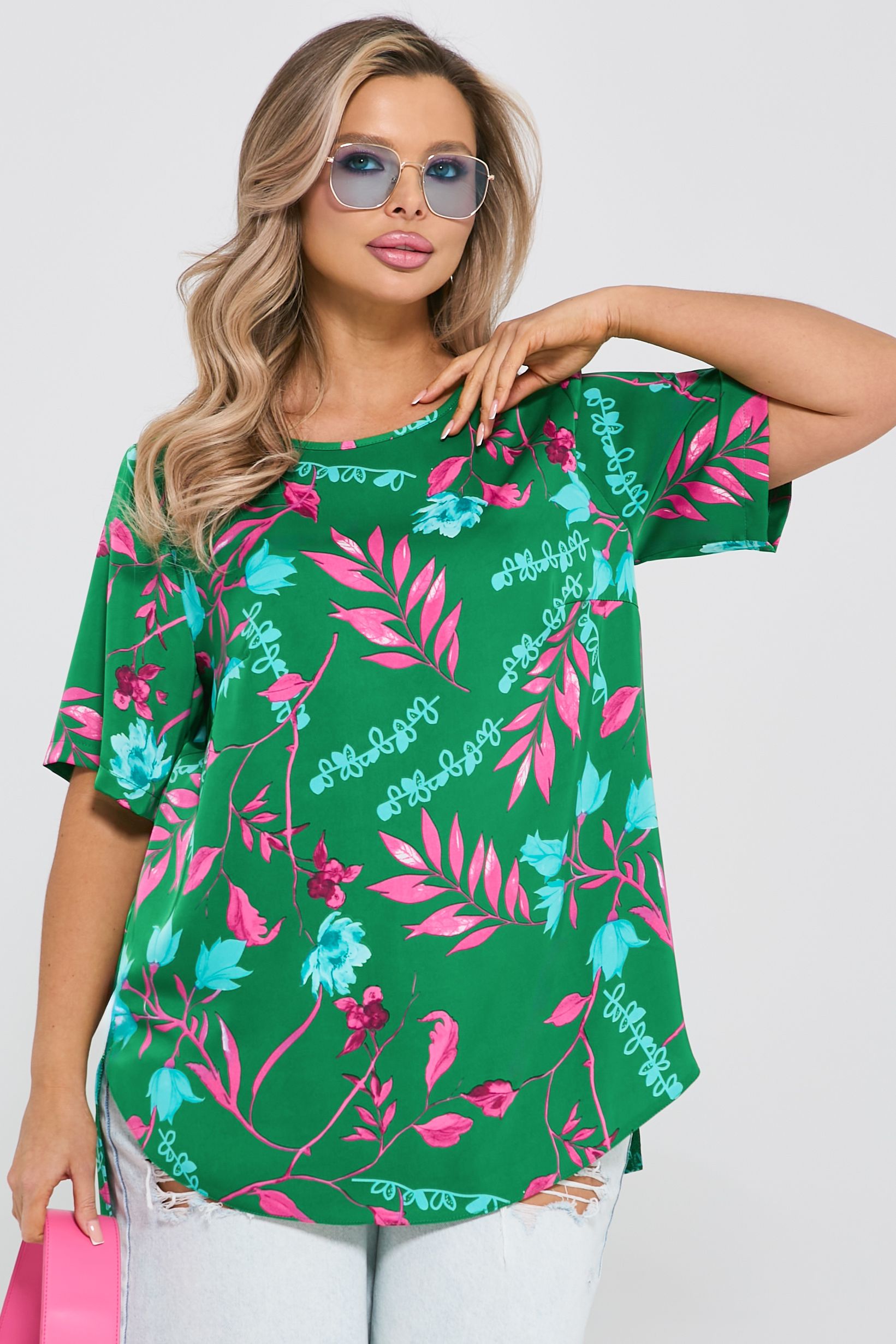 Блузка зелёная с принтом Dora