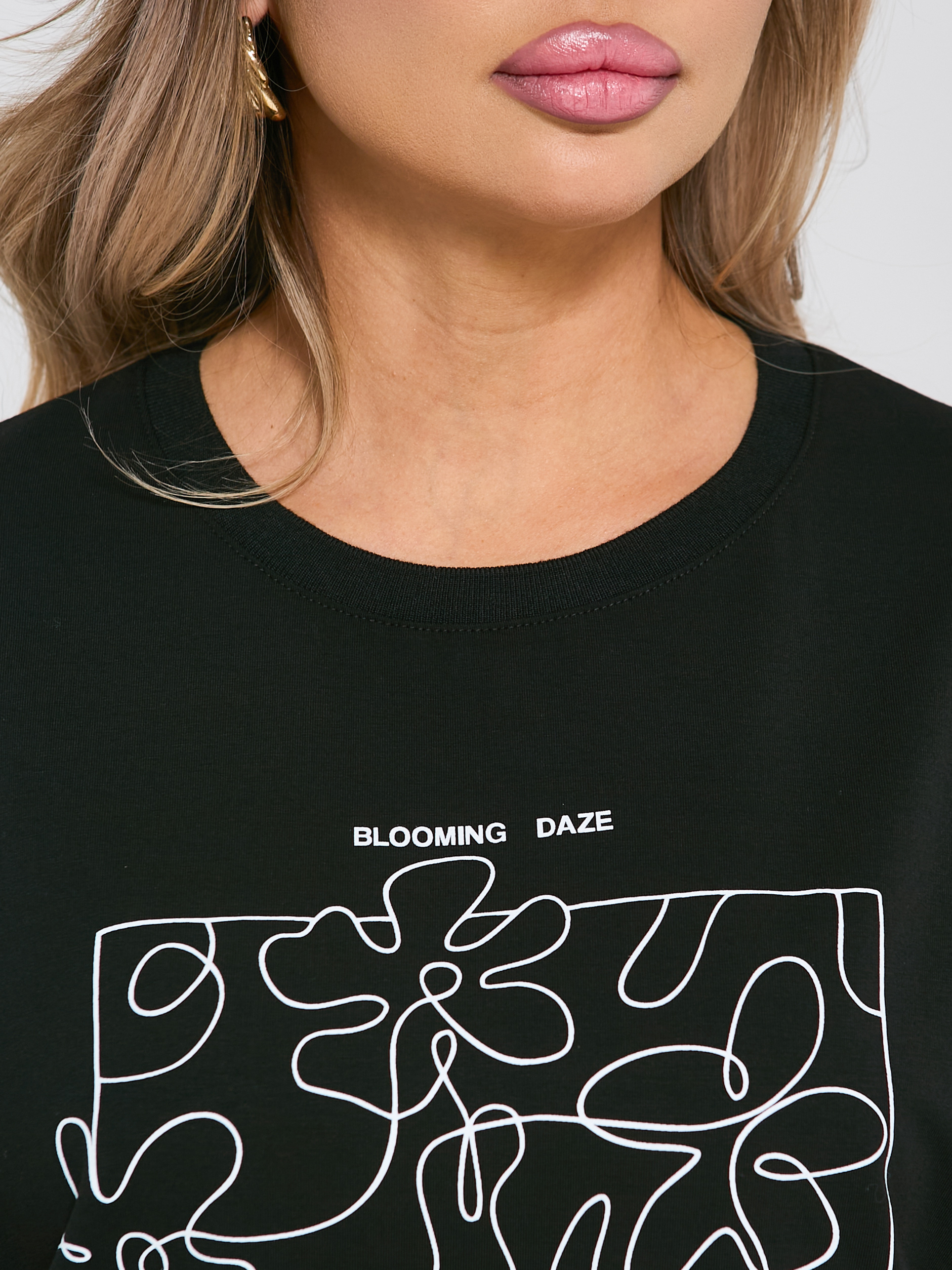 Футболка трикотажная чёрная с принтом Dora(фото3)