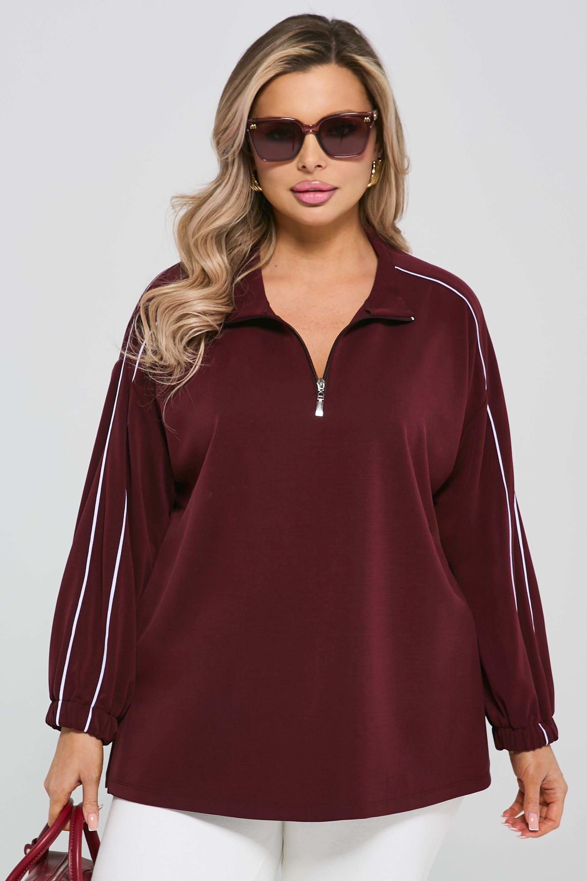 Джемпер из трикотажа бордового цвета Dora