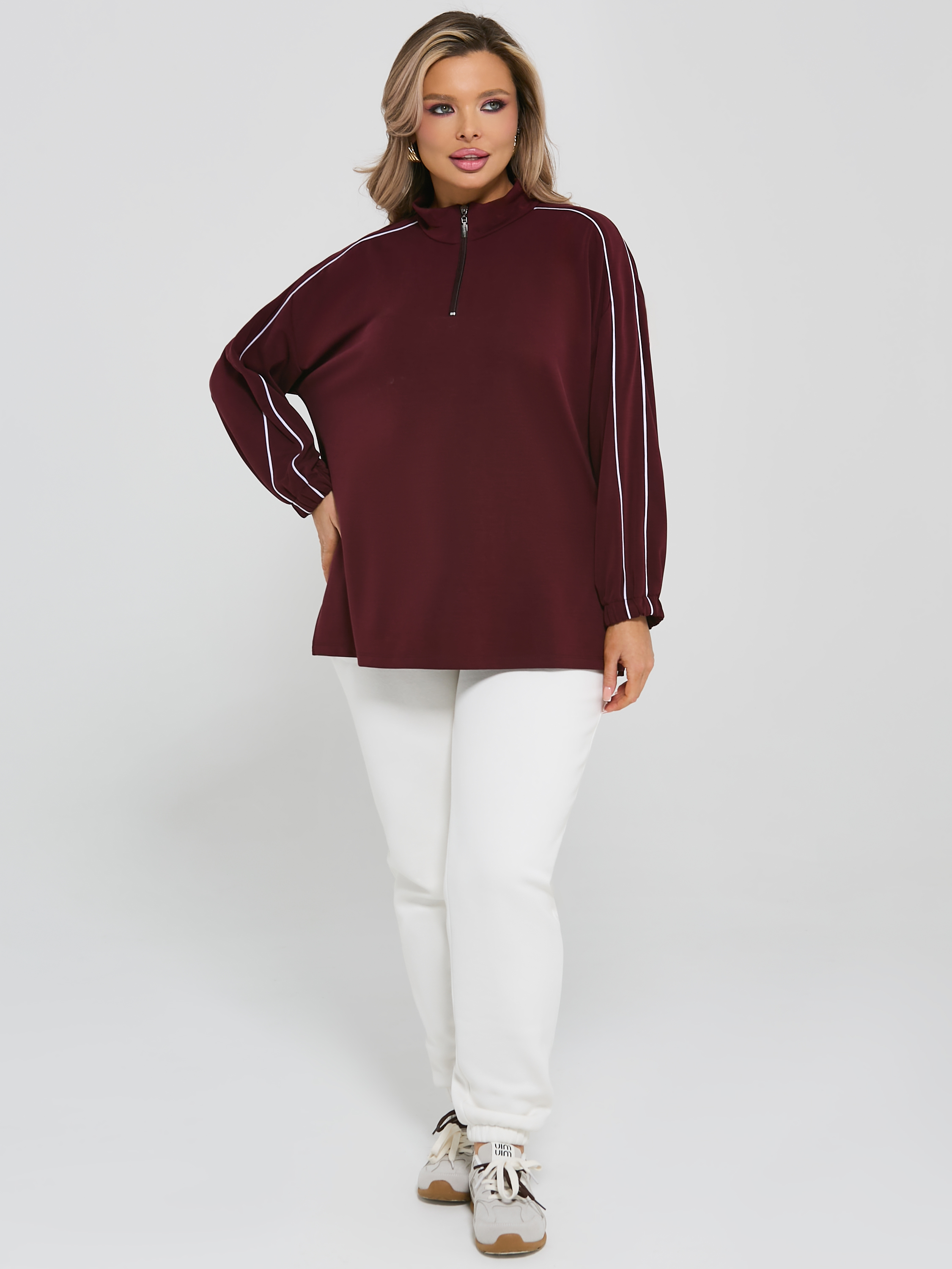 Джемпер из трикотажа бордового цвета Dora(фото5)