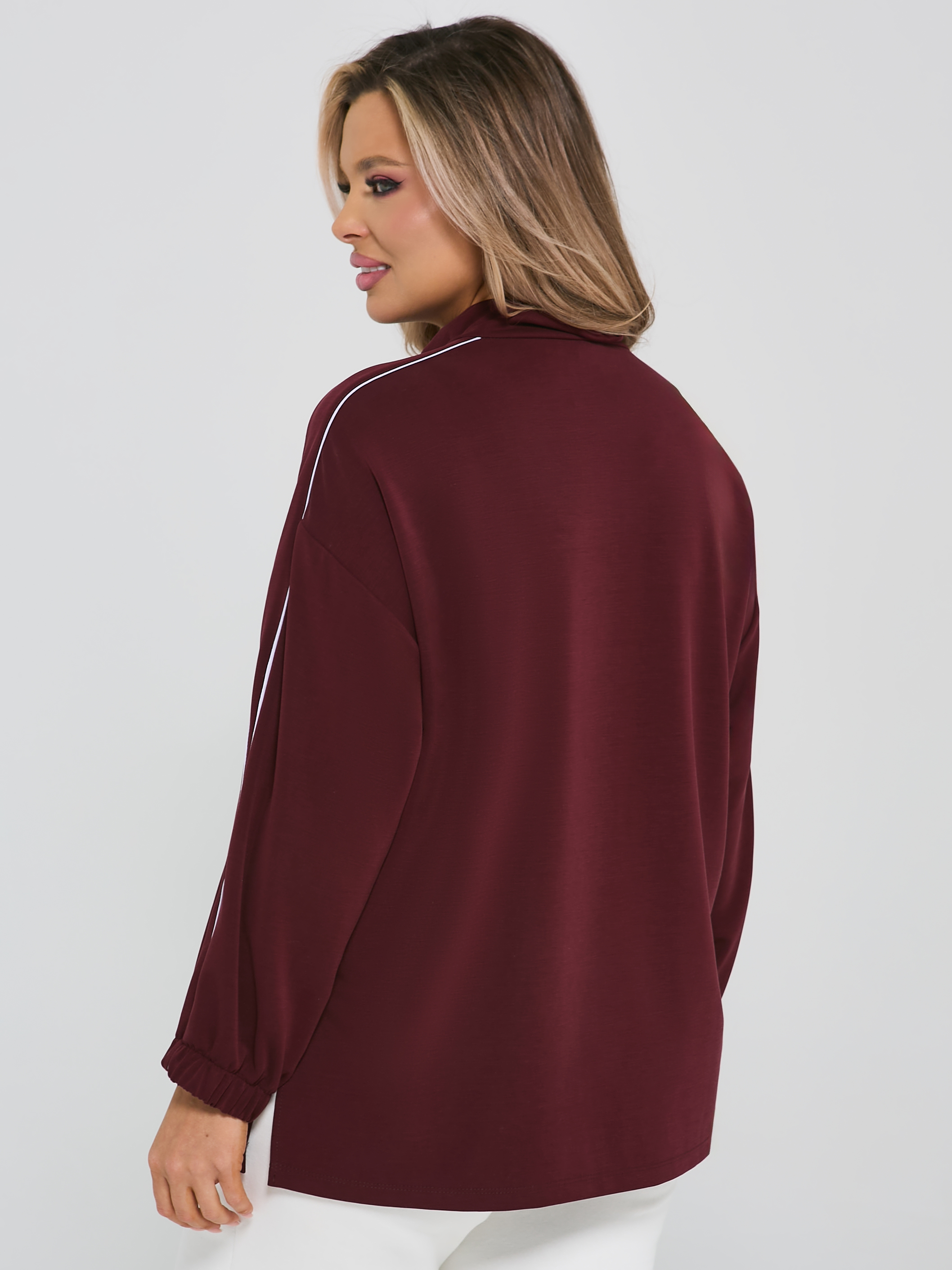 Джемпер из трикотажа бордового цвета Dora(фото8)