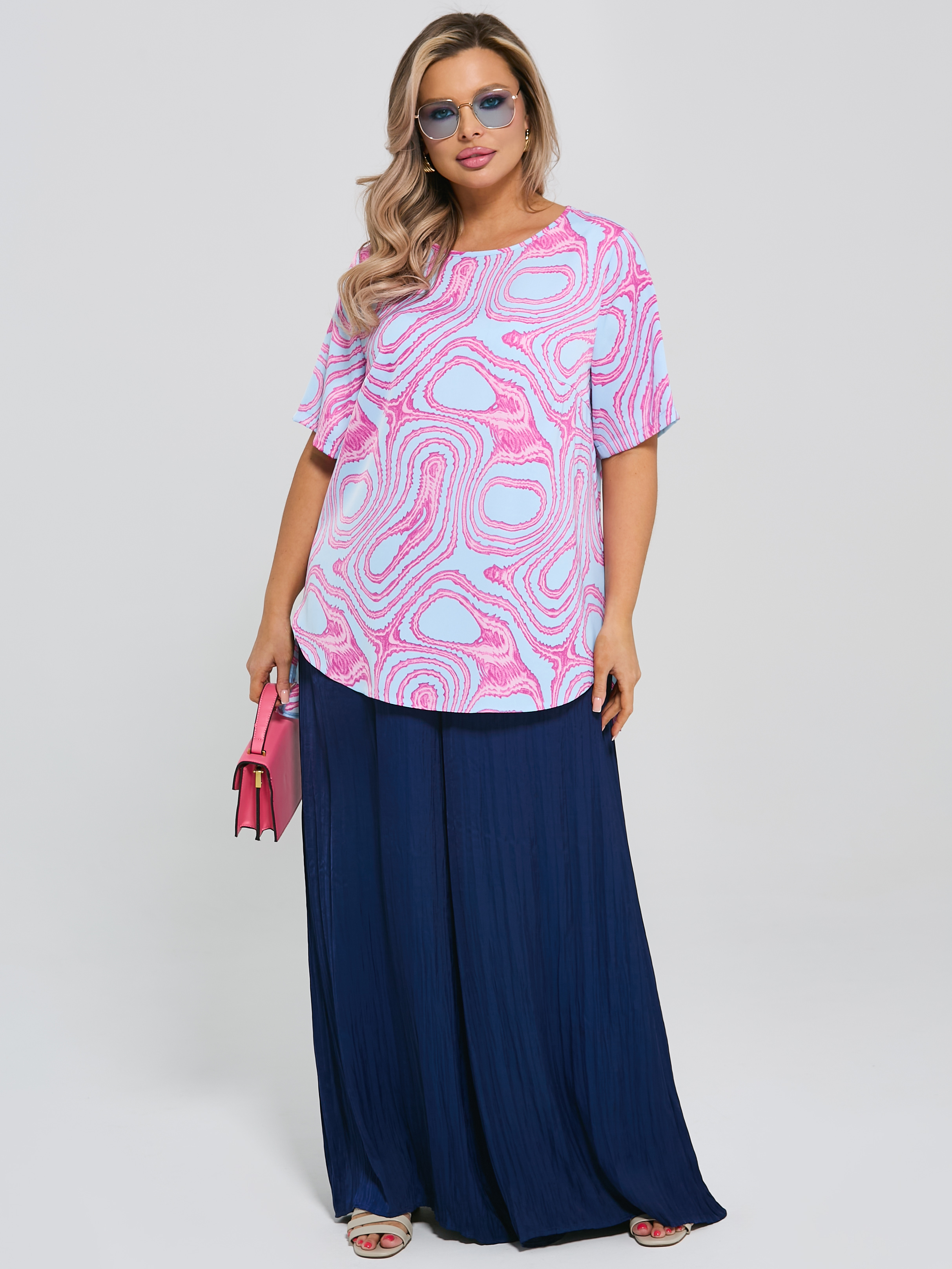 Блузка голубая с принтом Dora(фото2)