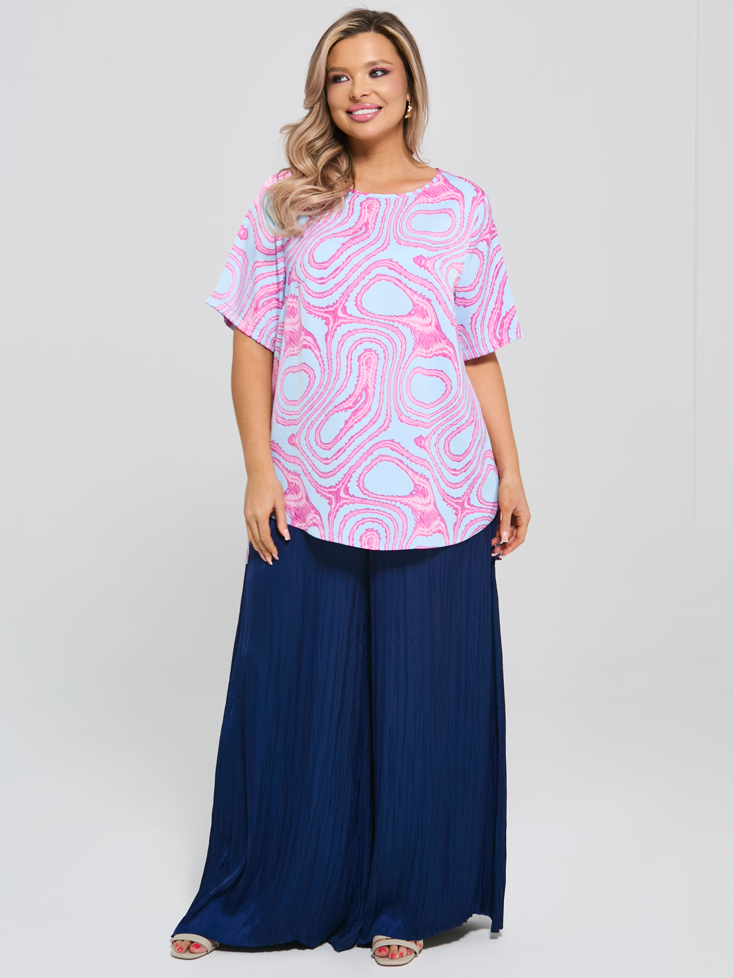 Блузка голубая с принтом Dora(фото4)