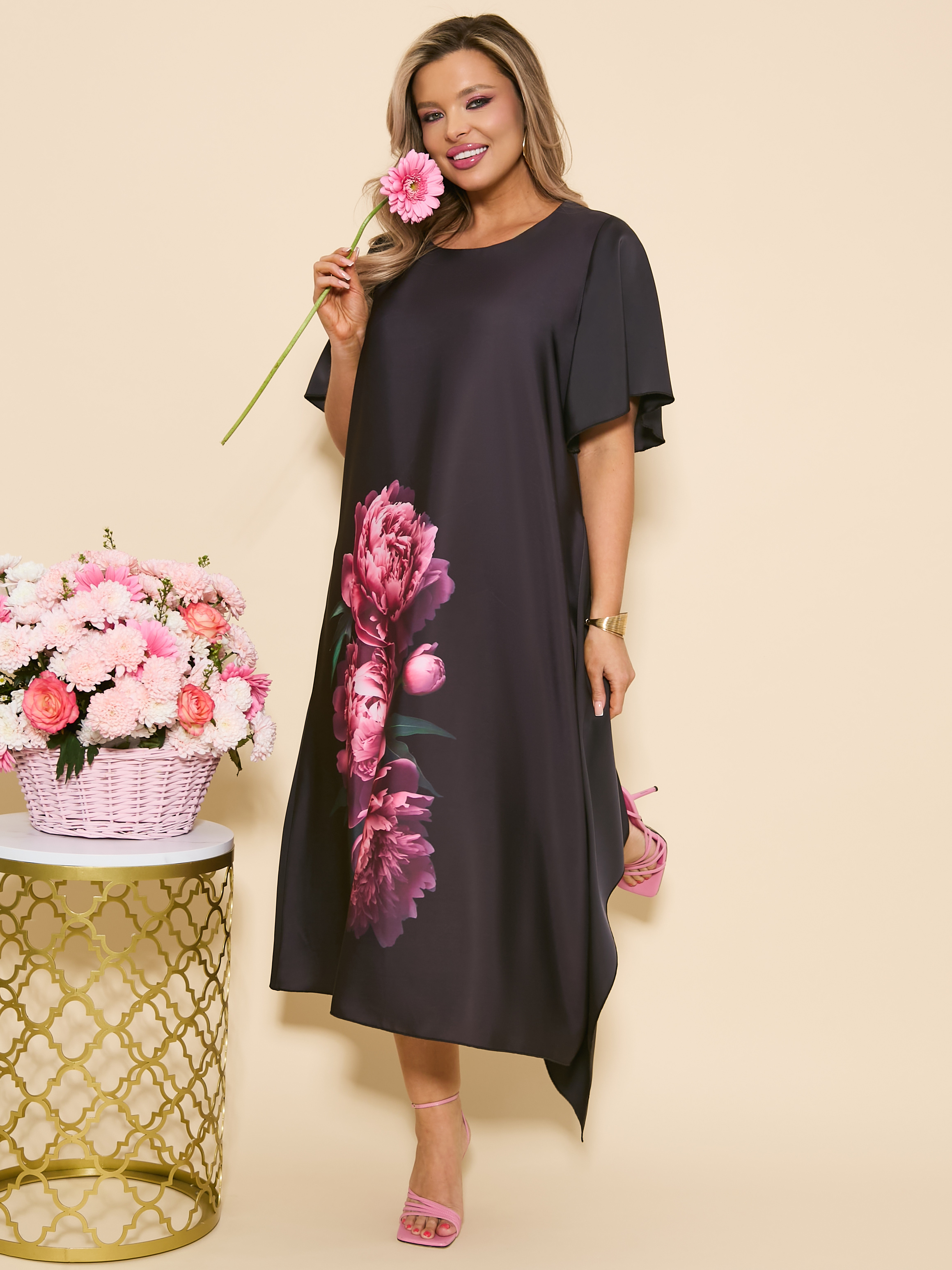 Платье атласное летящего силуэта Dora(фото7)