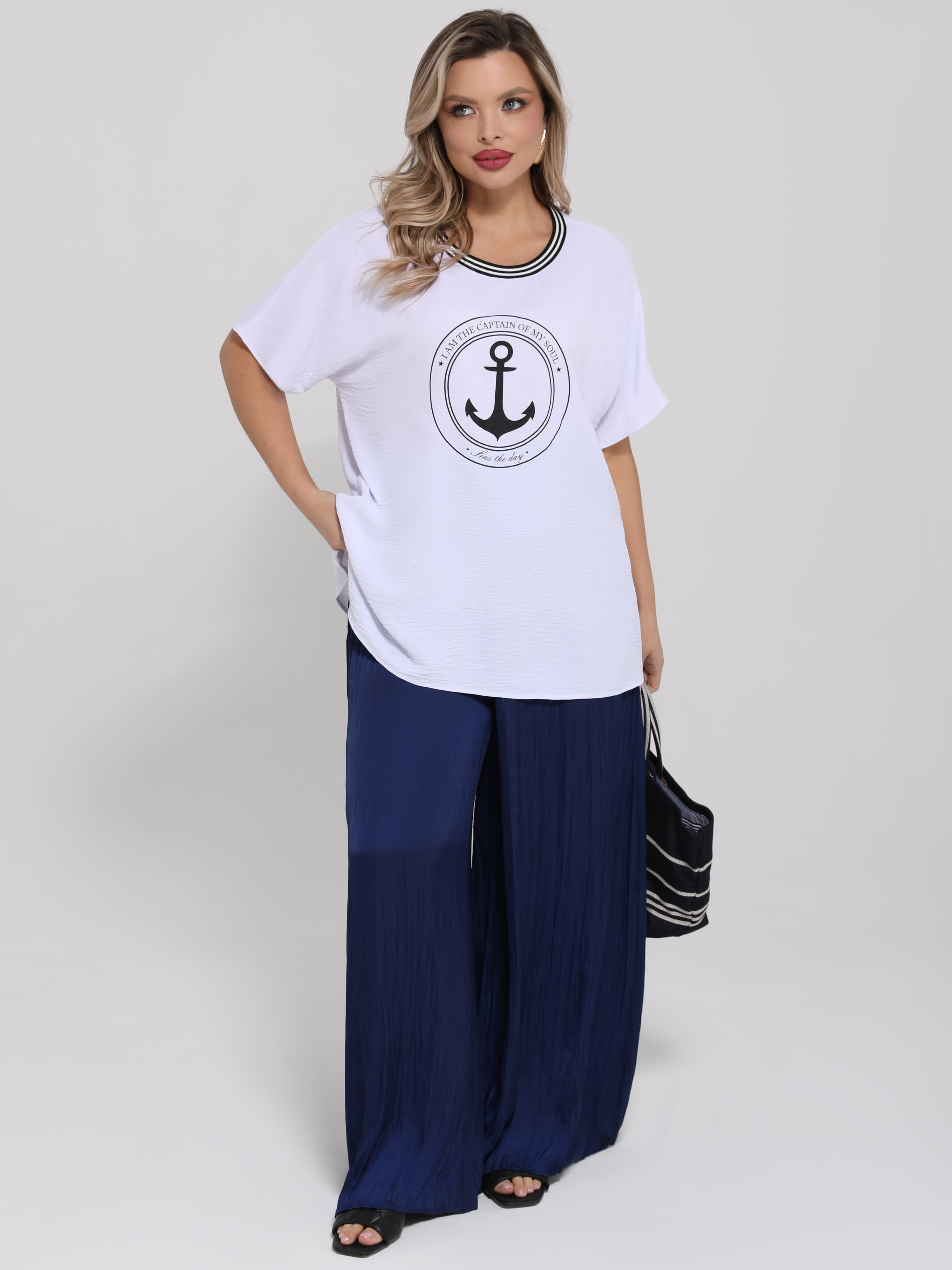 Блузка лёгкая белая с принтом Dora(фото2)