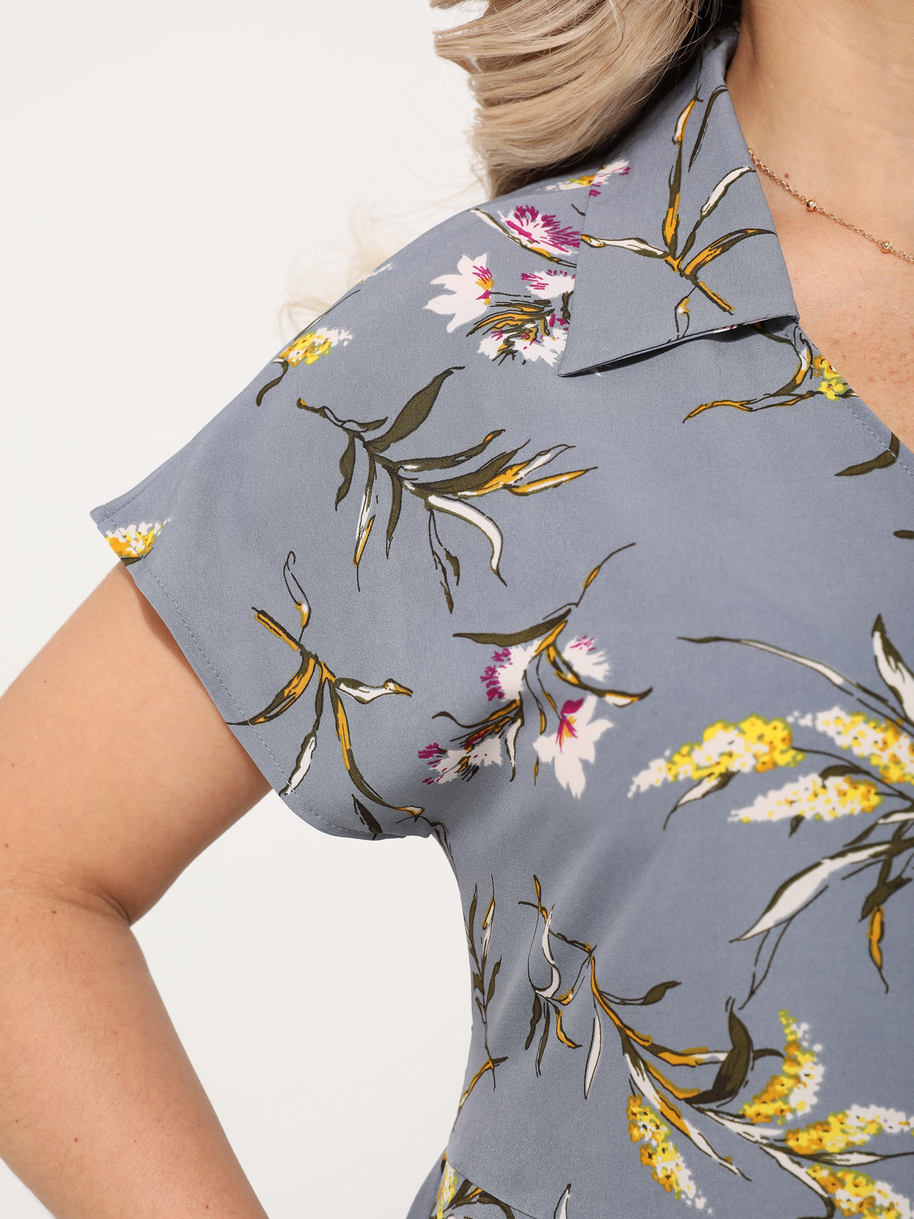 Платье длинное серое на запах Dora(фото6)