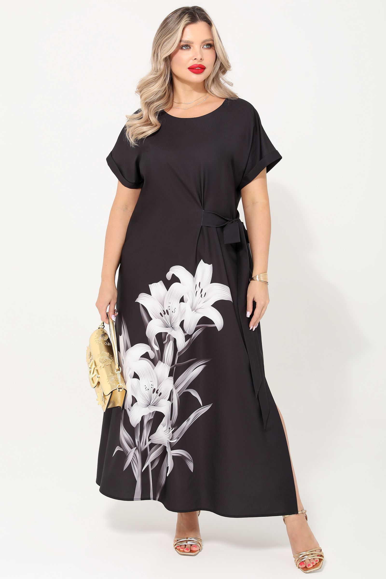 Платье длинное чёрного цвета Dora