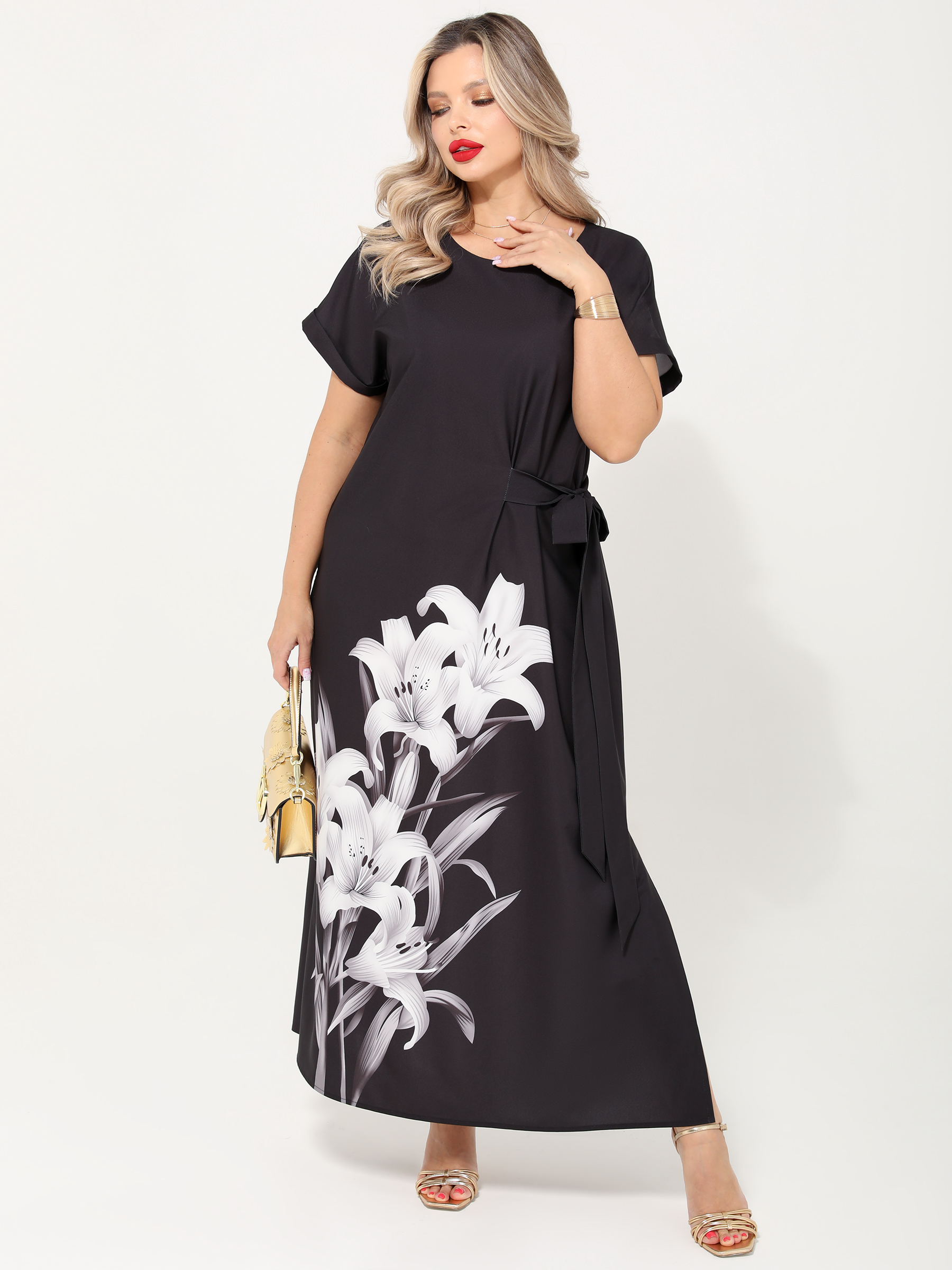 Платье длинное чёрного цвета Dora(фото2)