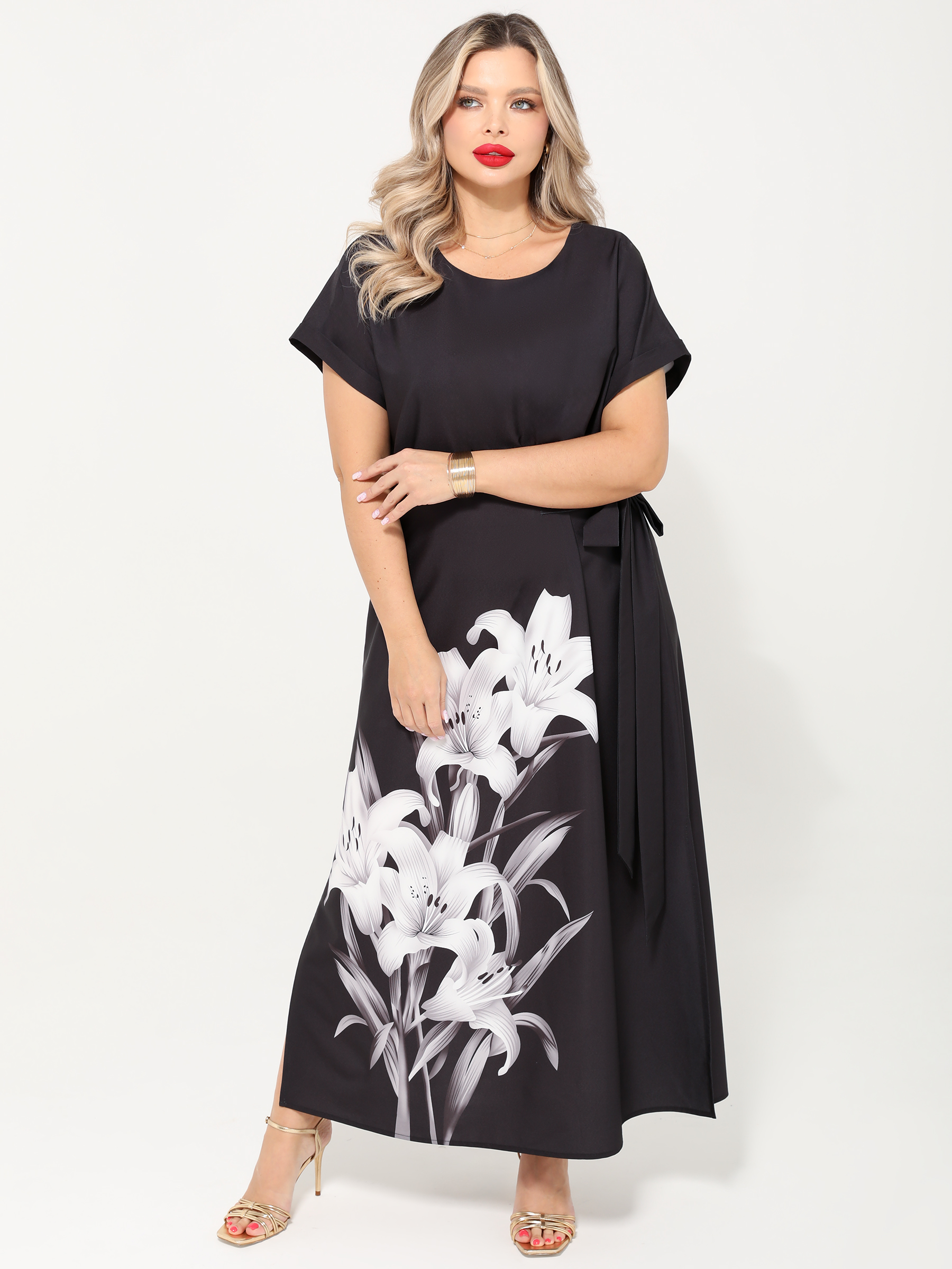 Платье длинное чёрного цвета Dora(фото7)