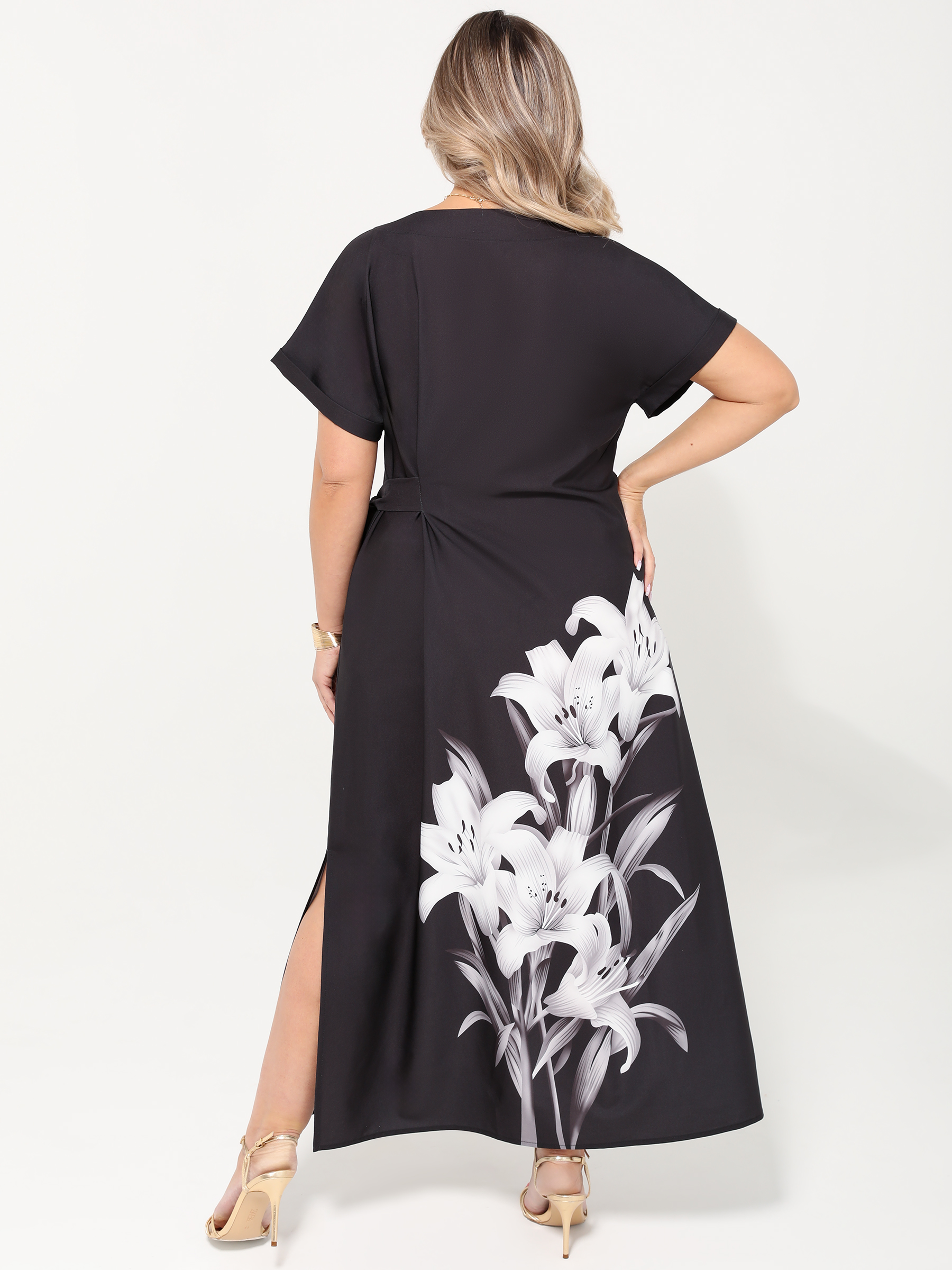 Платье длинное чёрного цвета Dora(фото9)