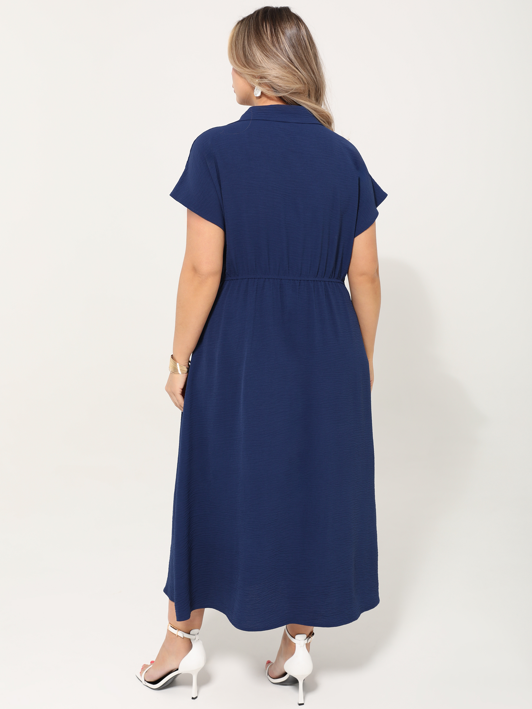 Платье длинное тёмно-синее нарядное Dora(фото10)