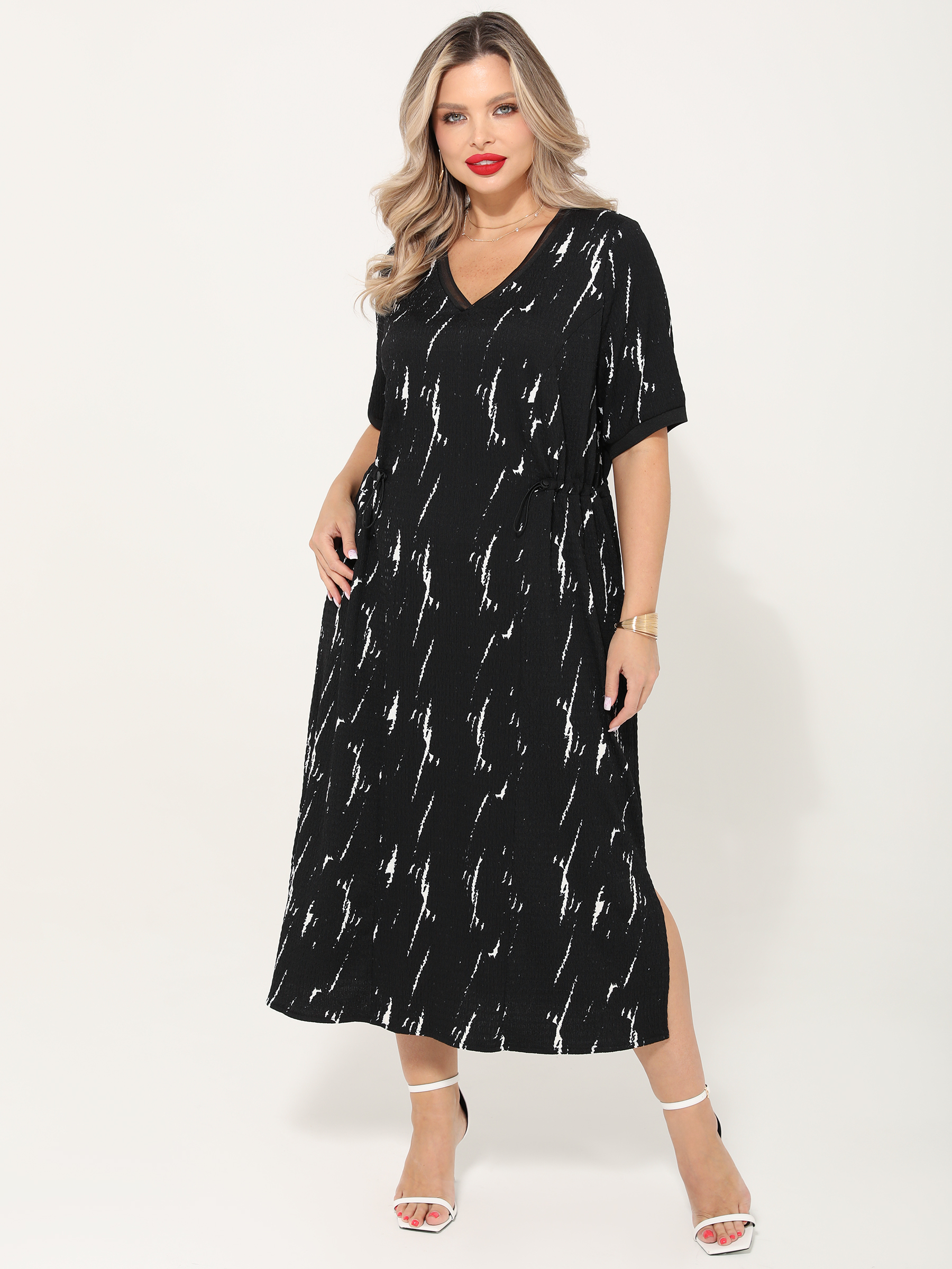 Платье чёрное с разрезами по бокам Dora(фото3)