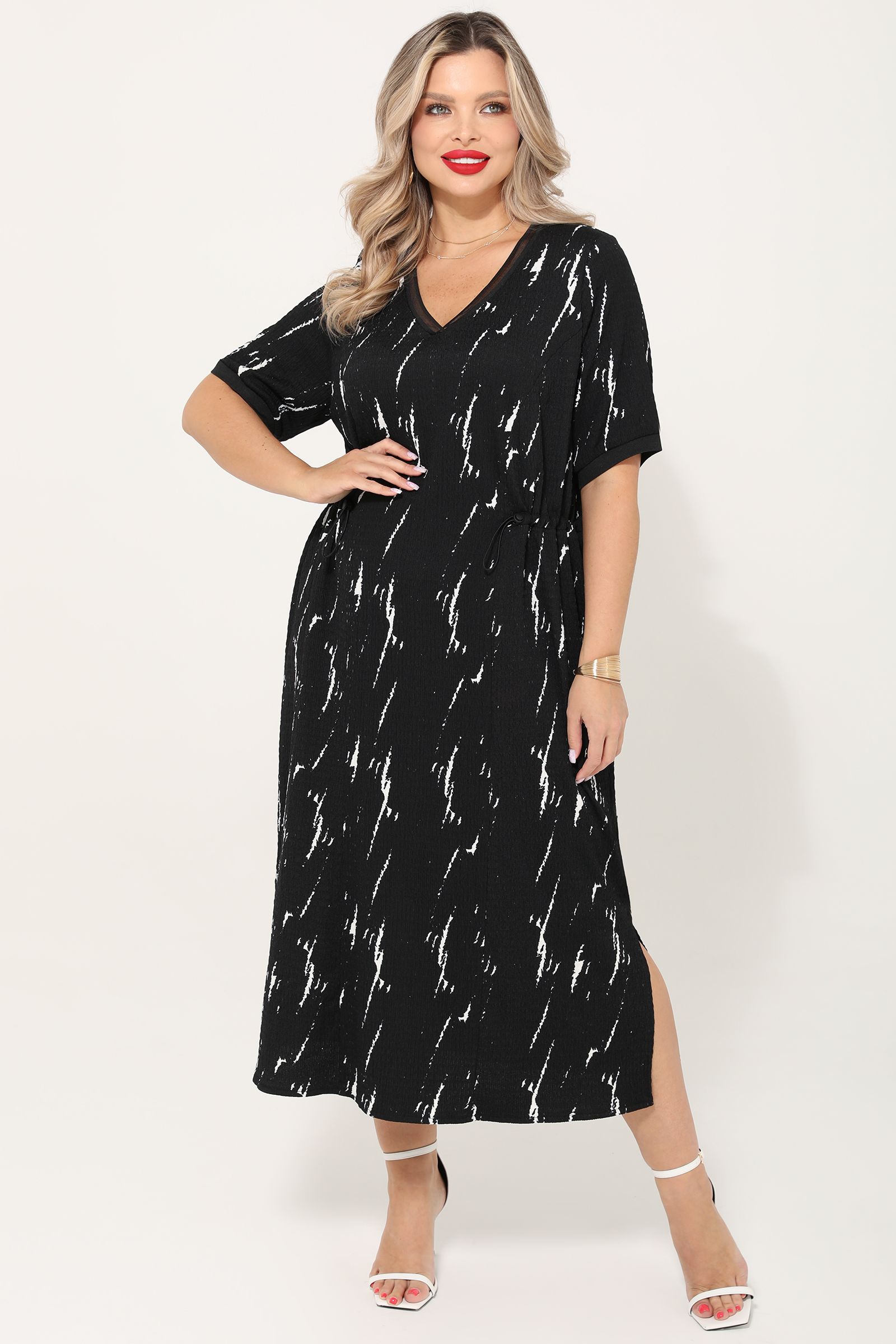 Платье чёрное с разрезами по бокам Dora