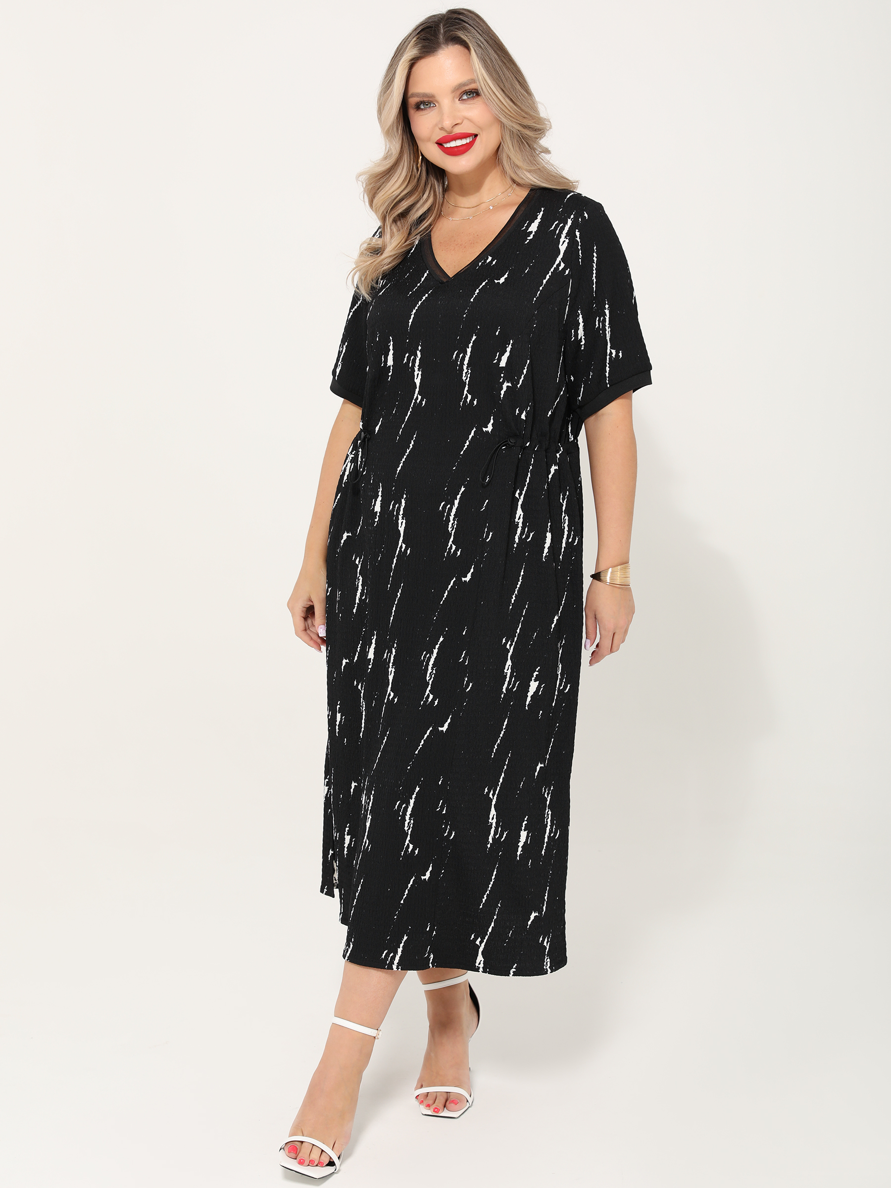 Платье чёрное с разрезами по бокам Dora(фото6)