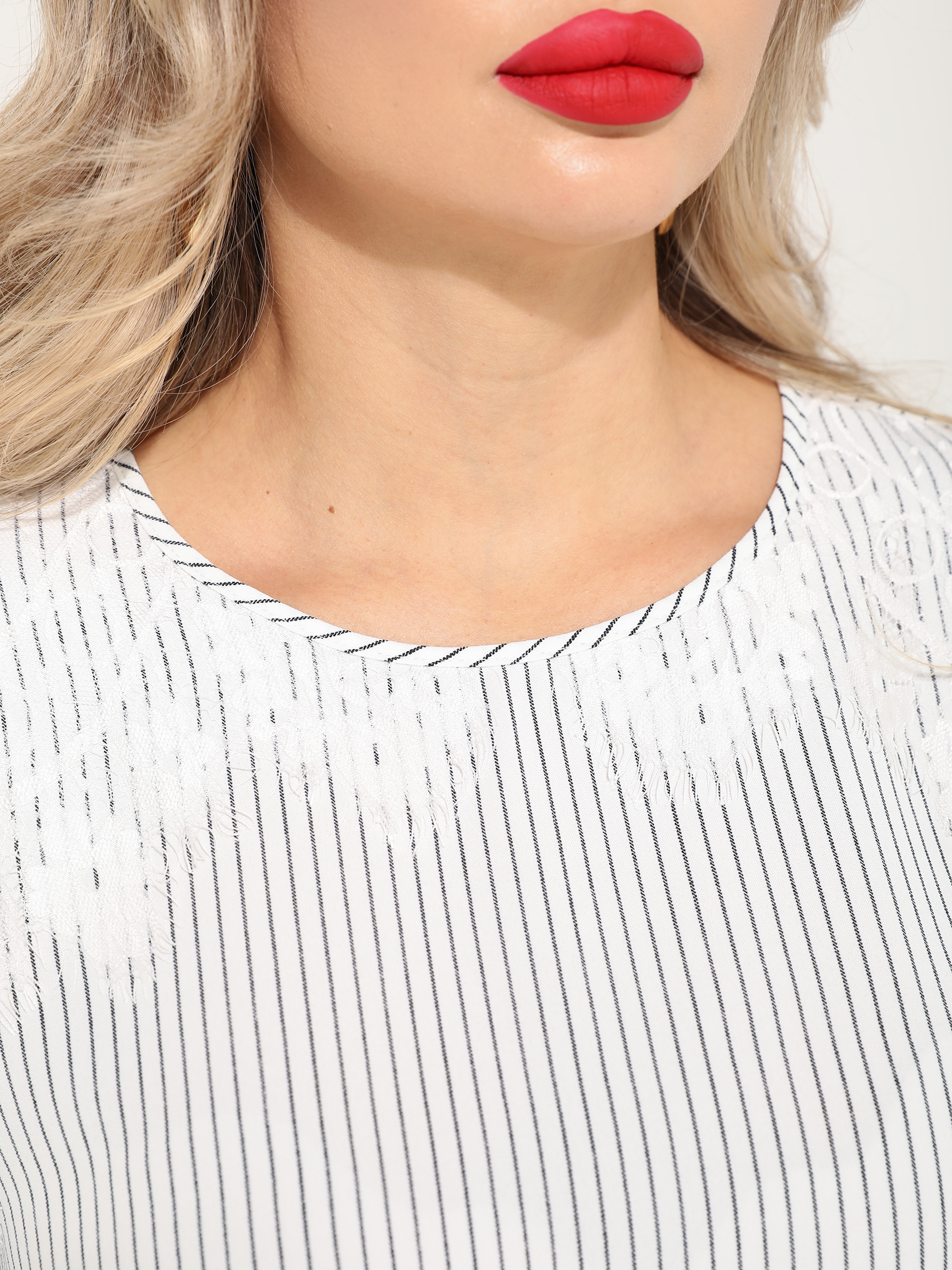 Блузка белая в полоску Dora(фото4)