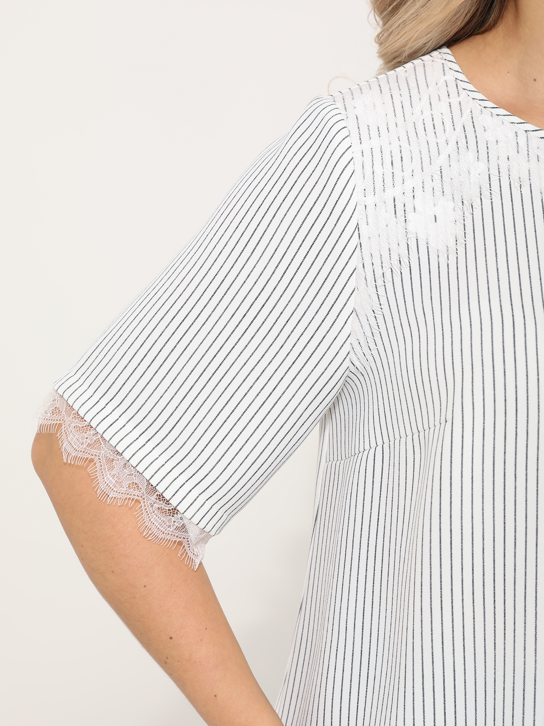 Блузка белая в полоску Dora(фото6)