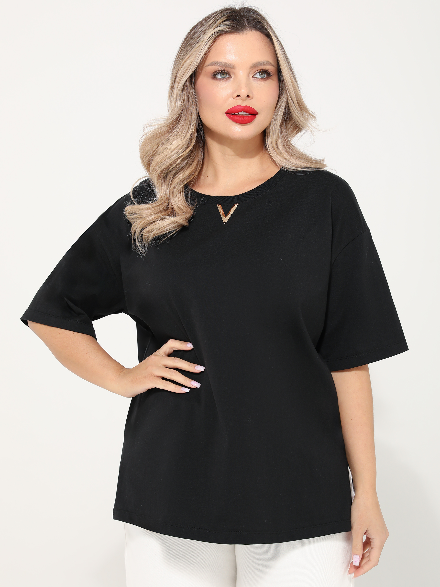 Футболка трикотажная чёрная Dora(фото3)