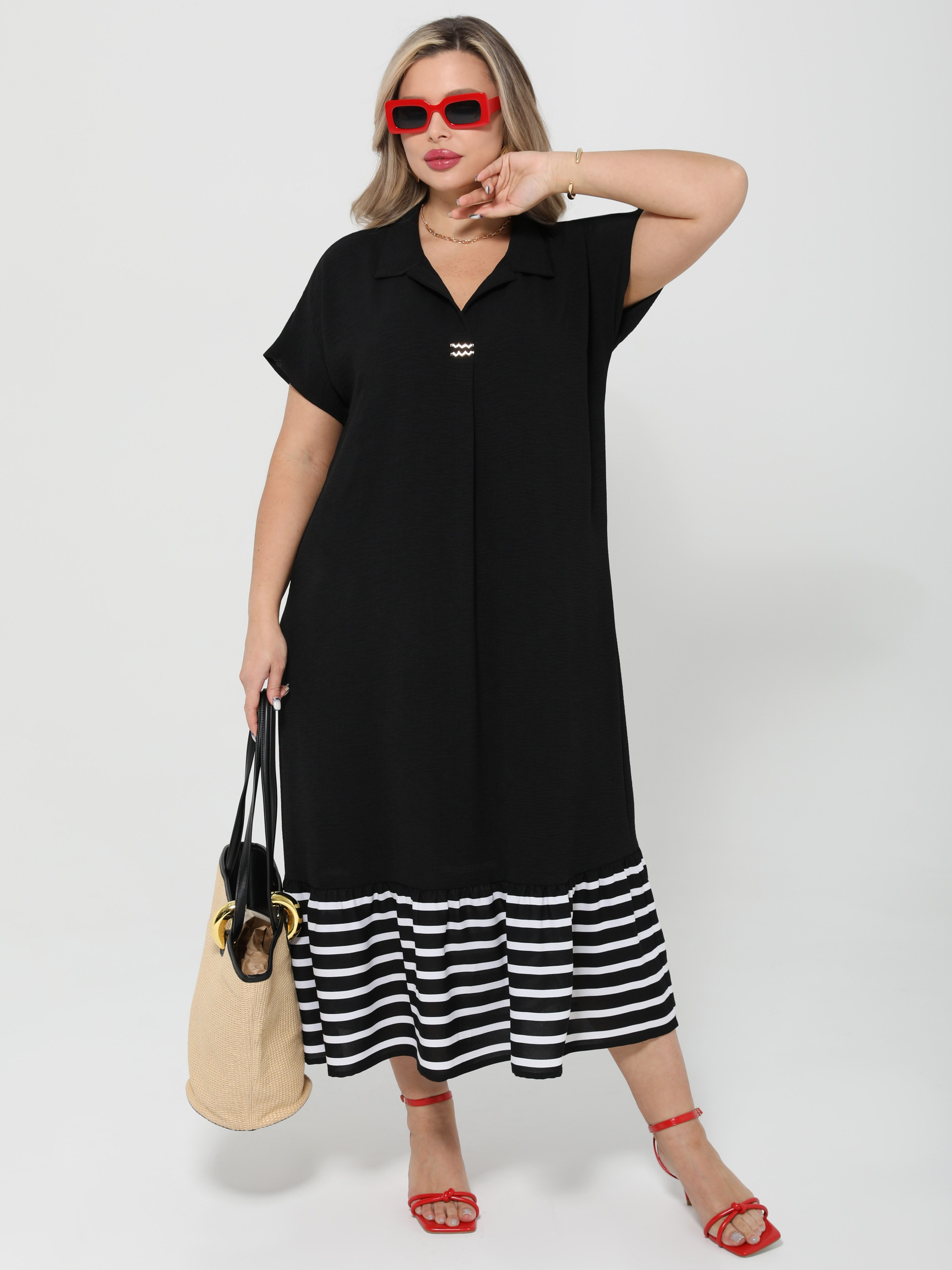 Платье длинное чёрного цвета Dora(фото5)