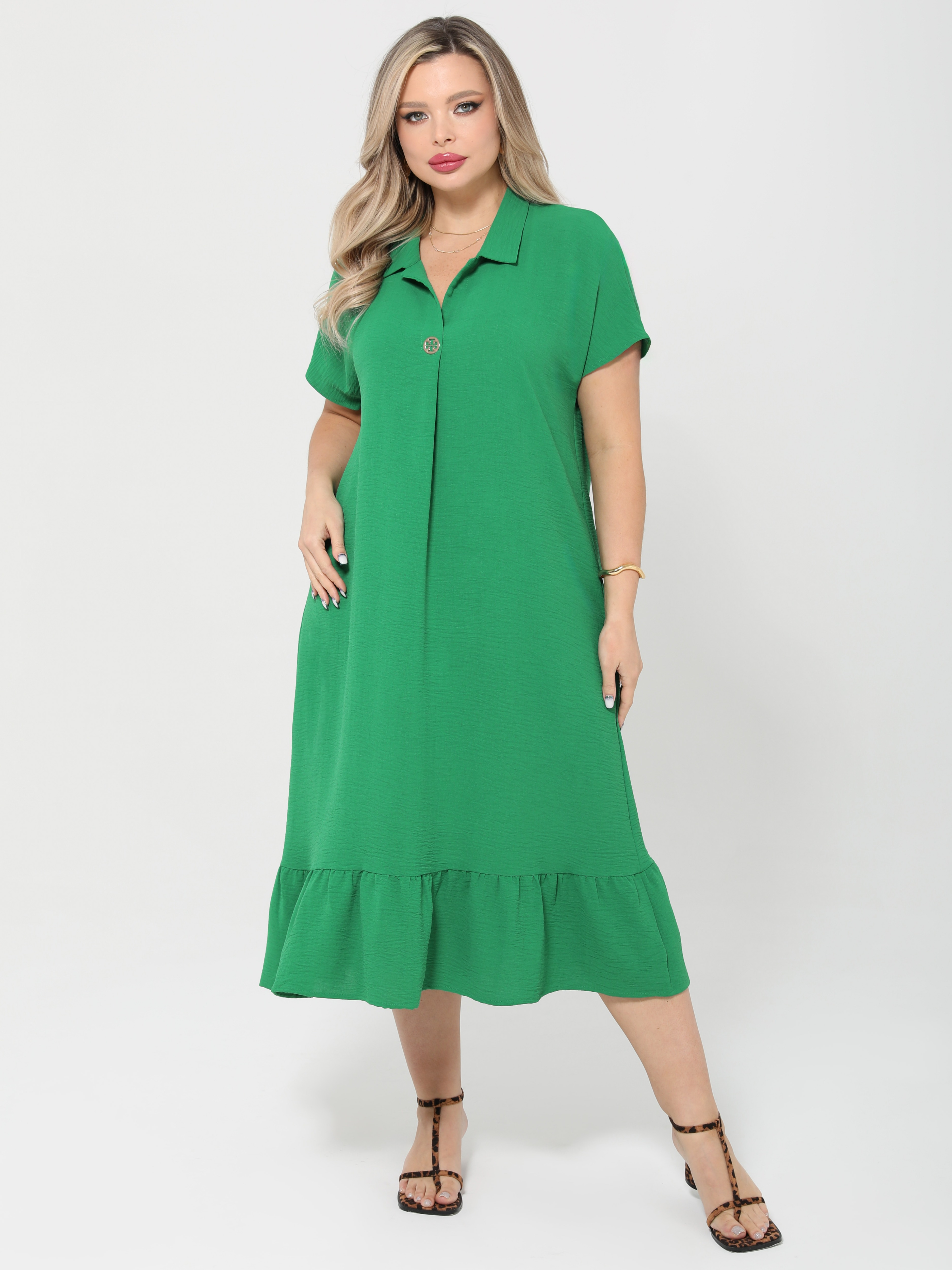 Платье длинное зелёного цвета Dora(фото9)