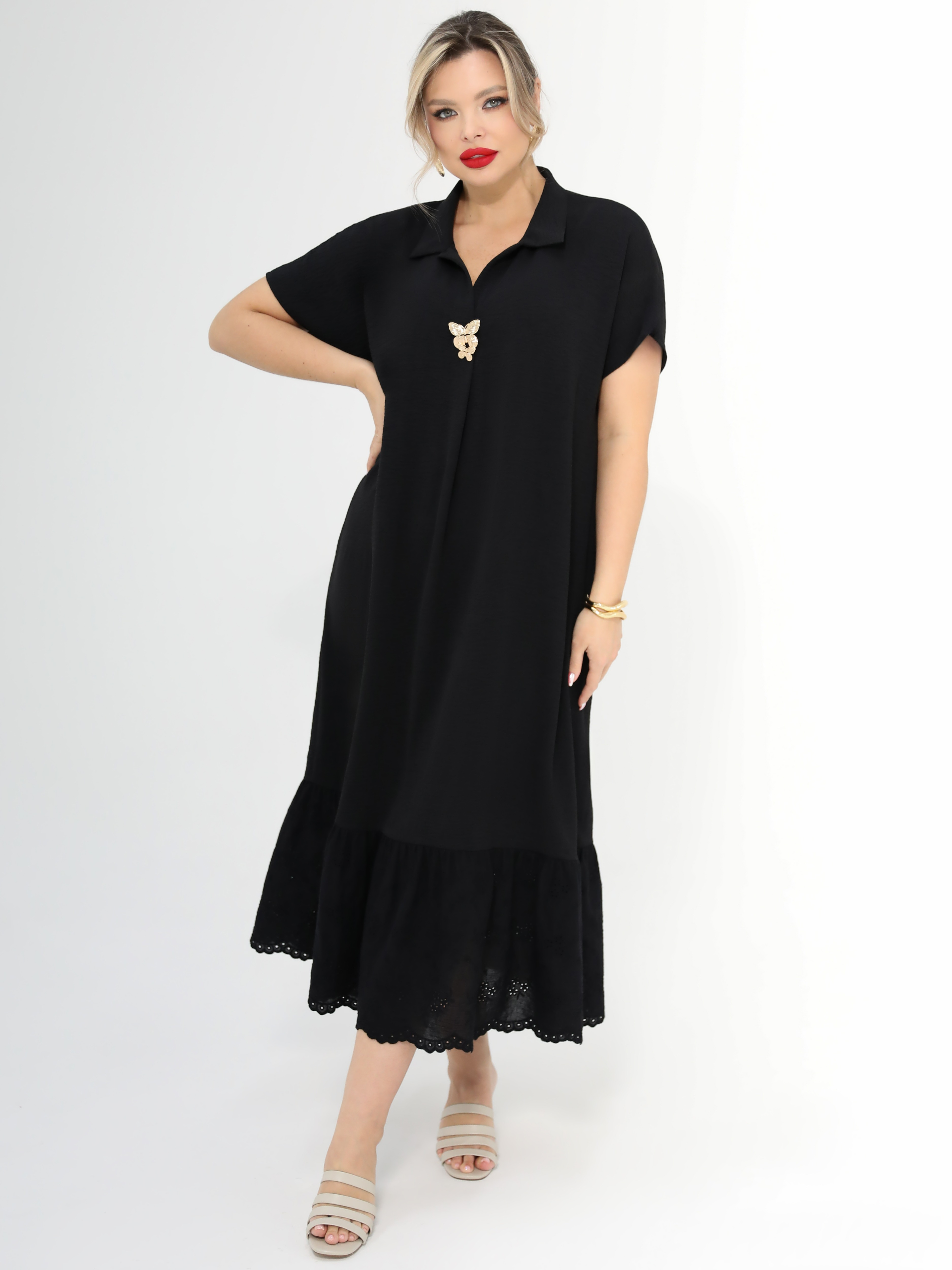 Платье длинное чёрного цвета Dora(фото2)