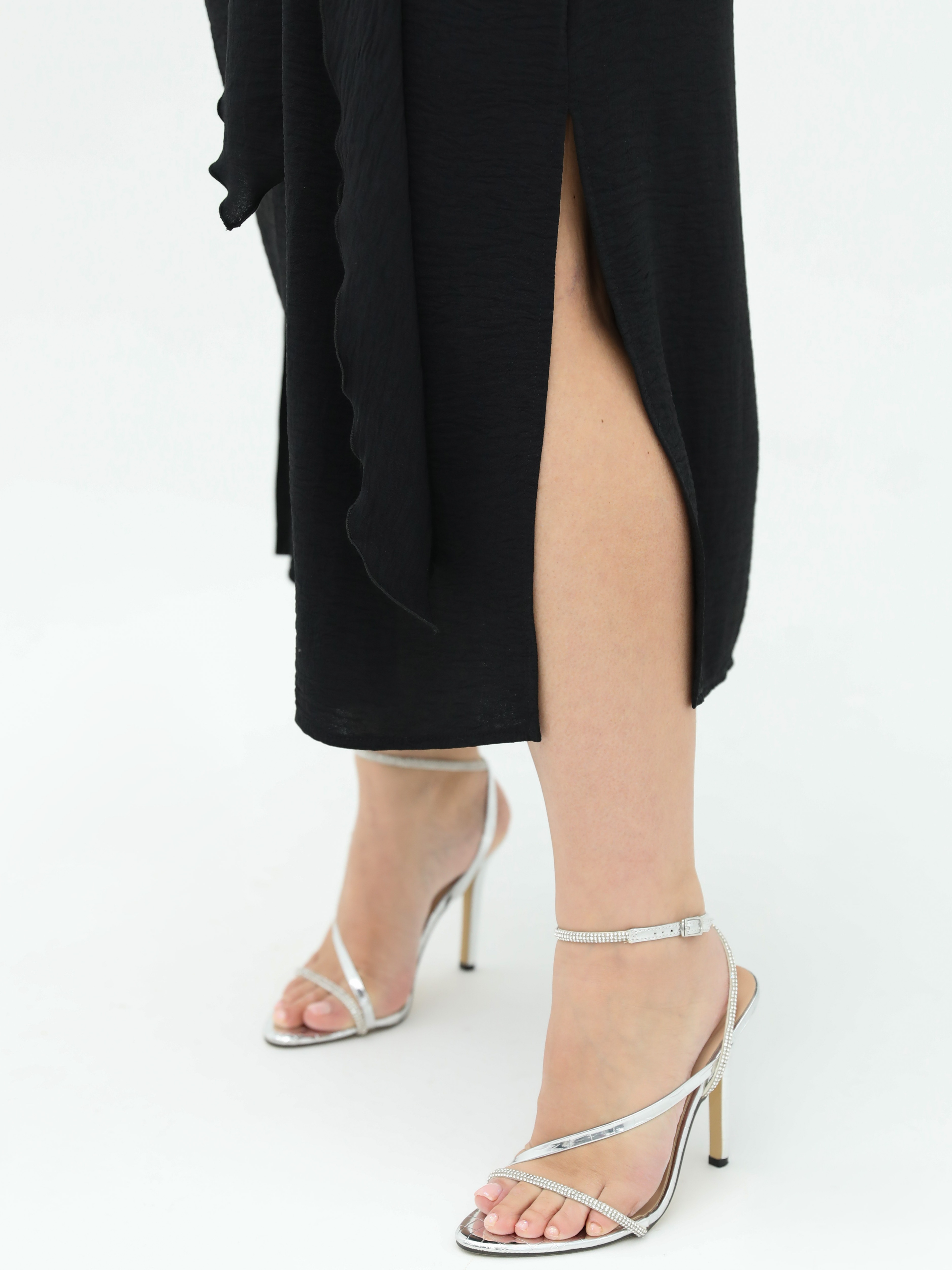 Платье длинное нарядное чёрного цвета Dora(фото9)