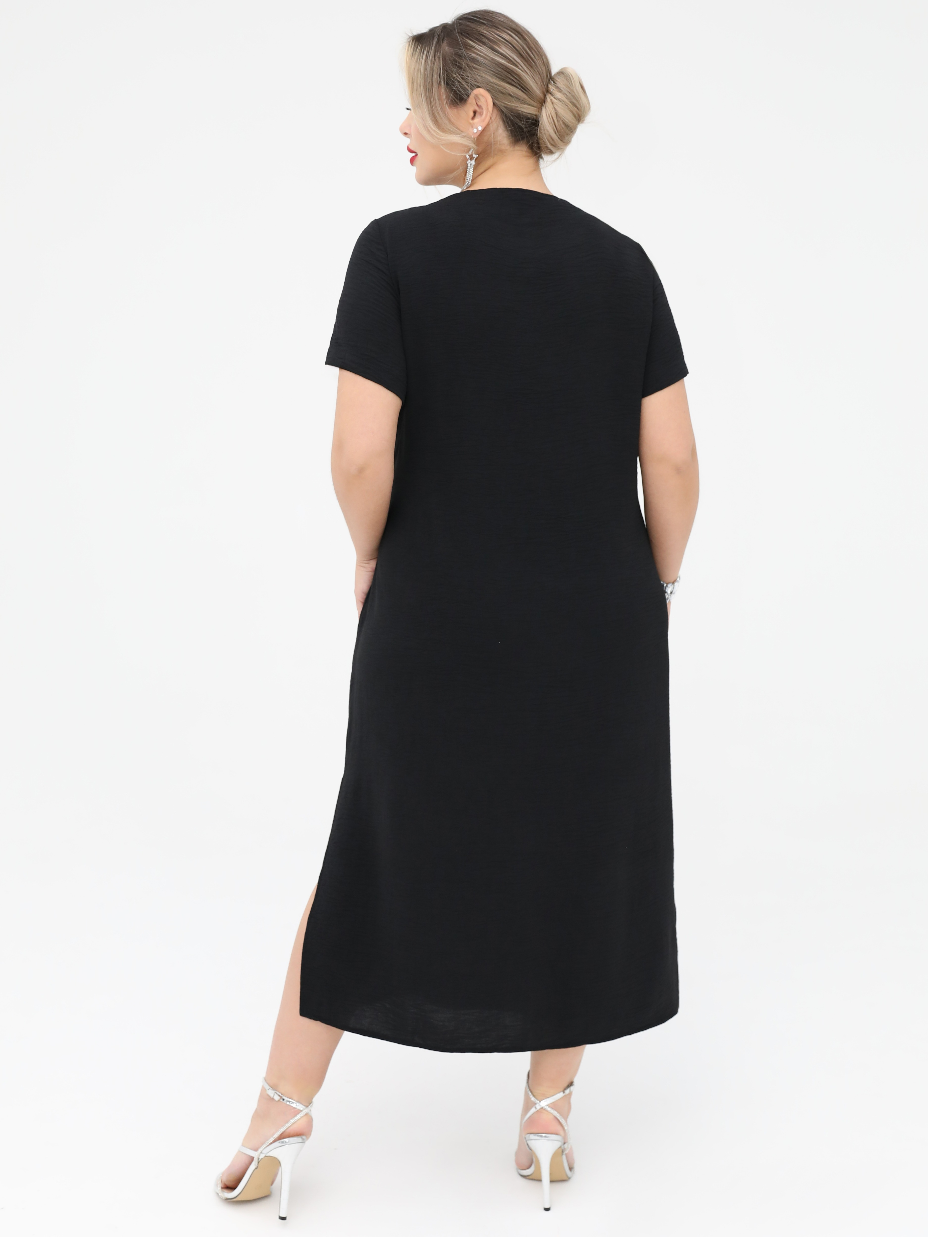 Платье длинное нарядное чёрного цвета Dora(фото11)