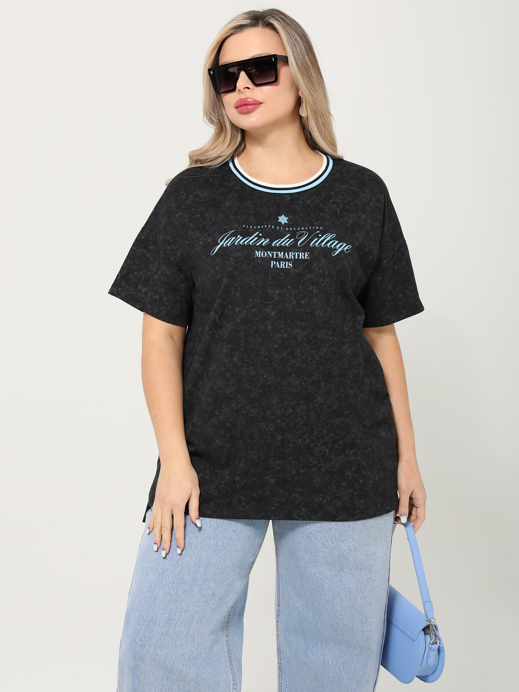 Футболка трикотажная тёмно-серая с принтом Dora(фото8)