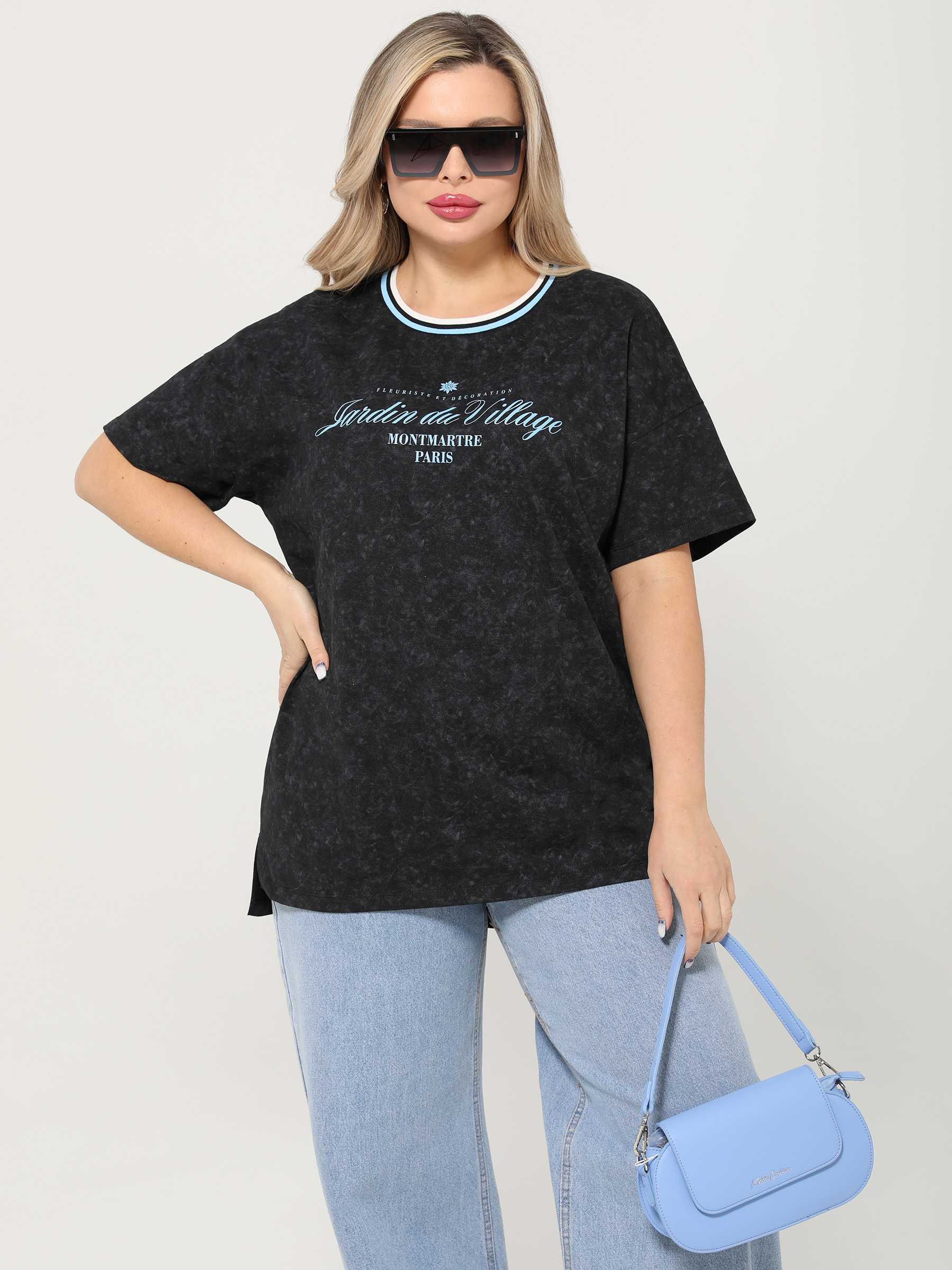 Футболка трикотажная тёмно-серая с принтом Dora(фото3)