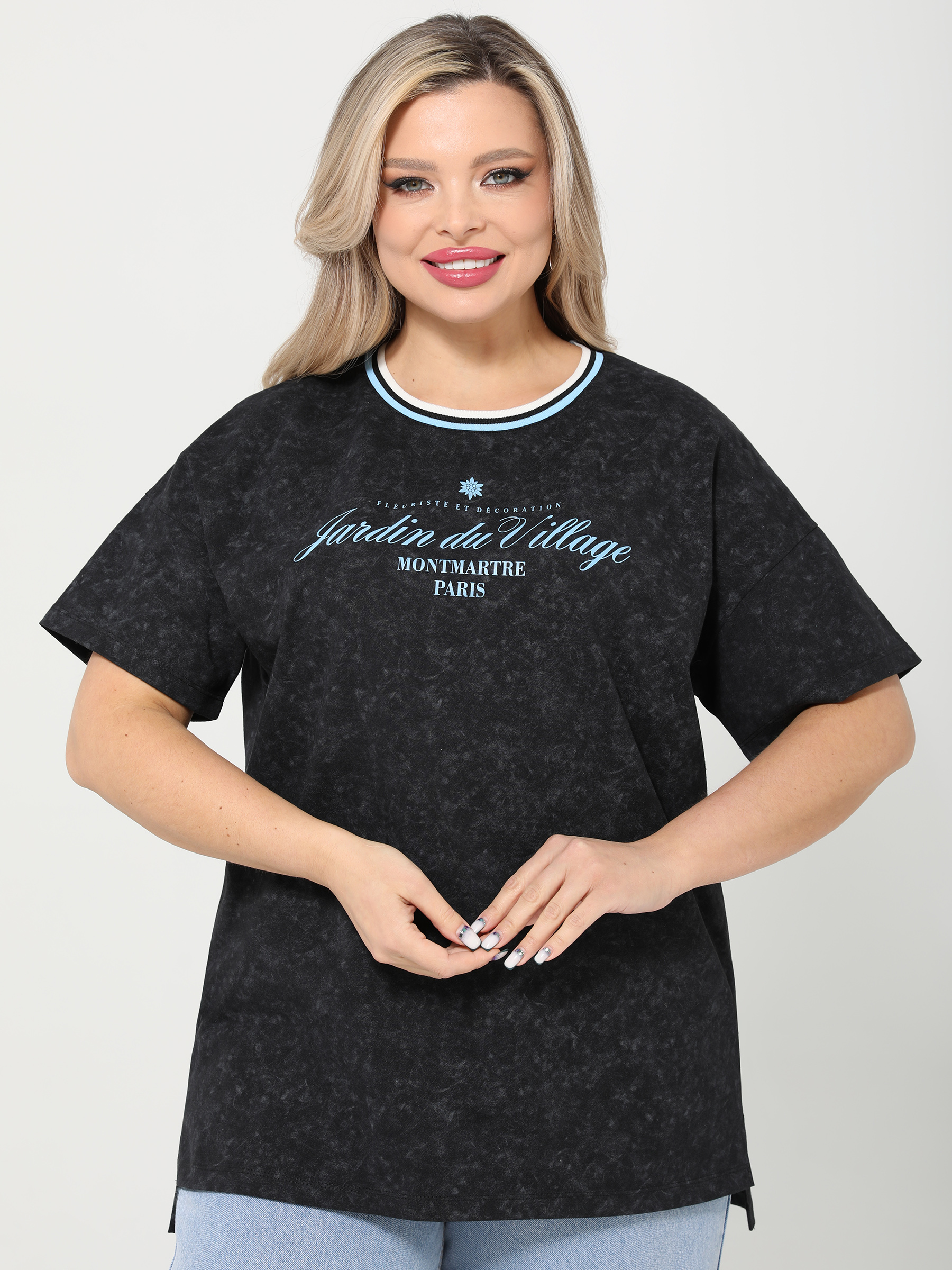 Футболка трикотажная тёмно-серая с принтом Dora(фото5)