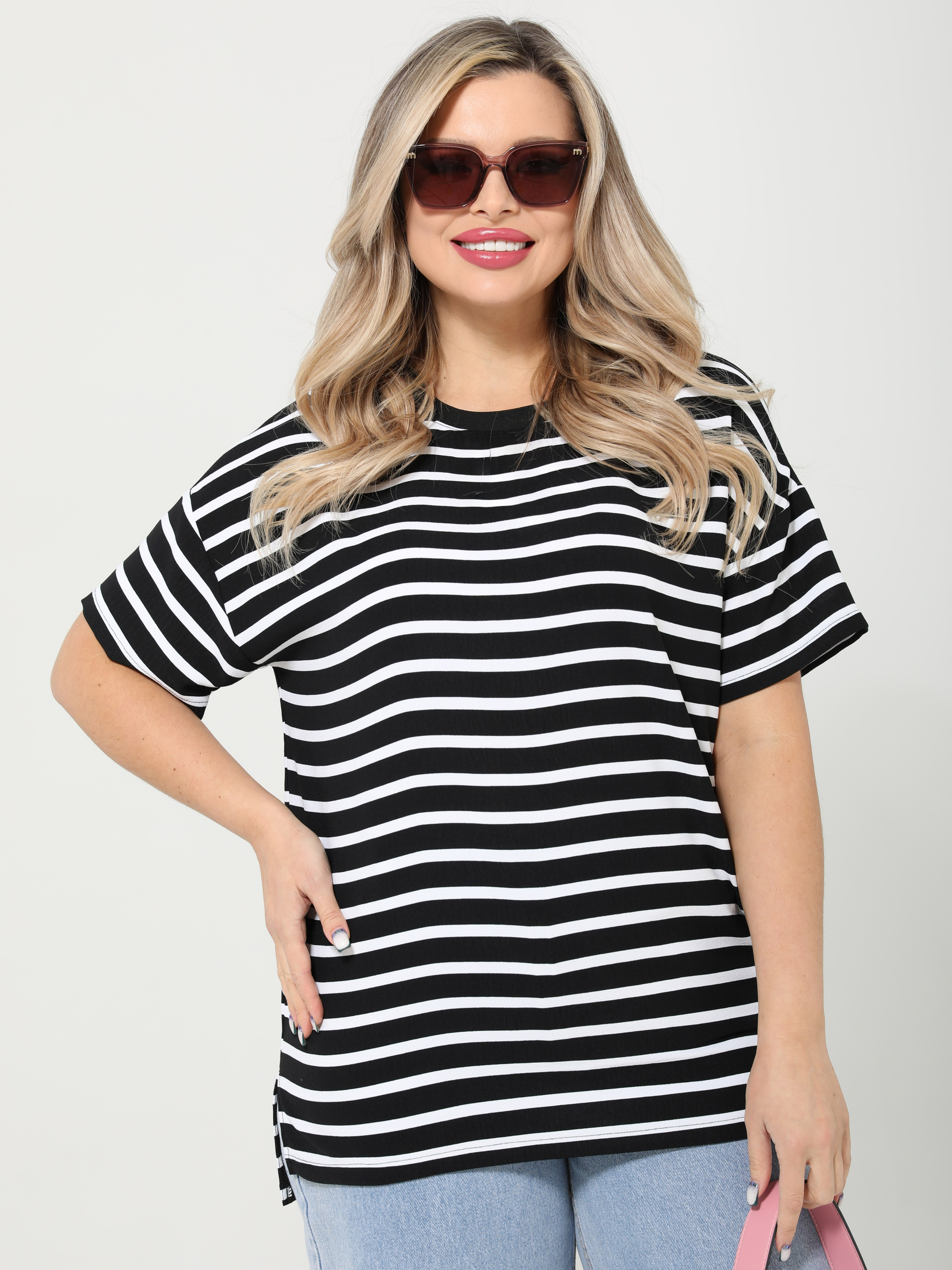 Блузка в чёрно-белую полоску Dora(фото3)