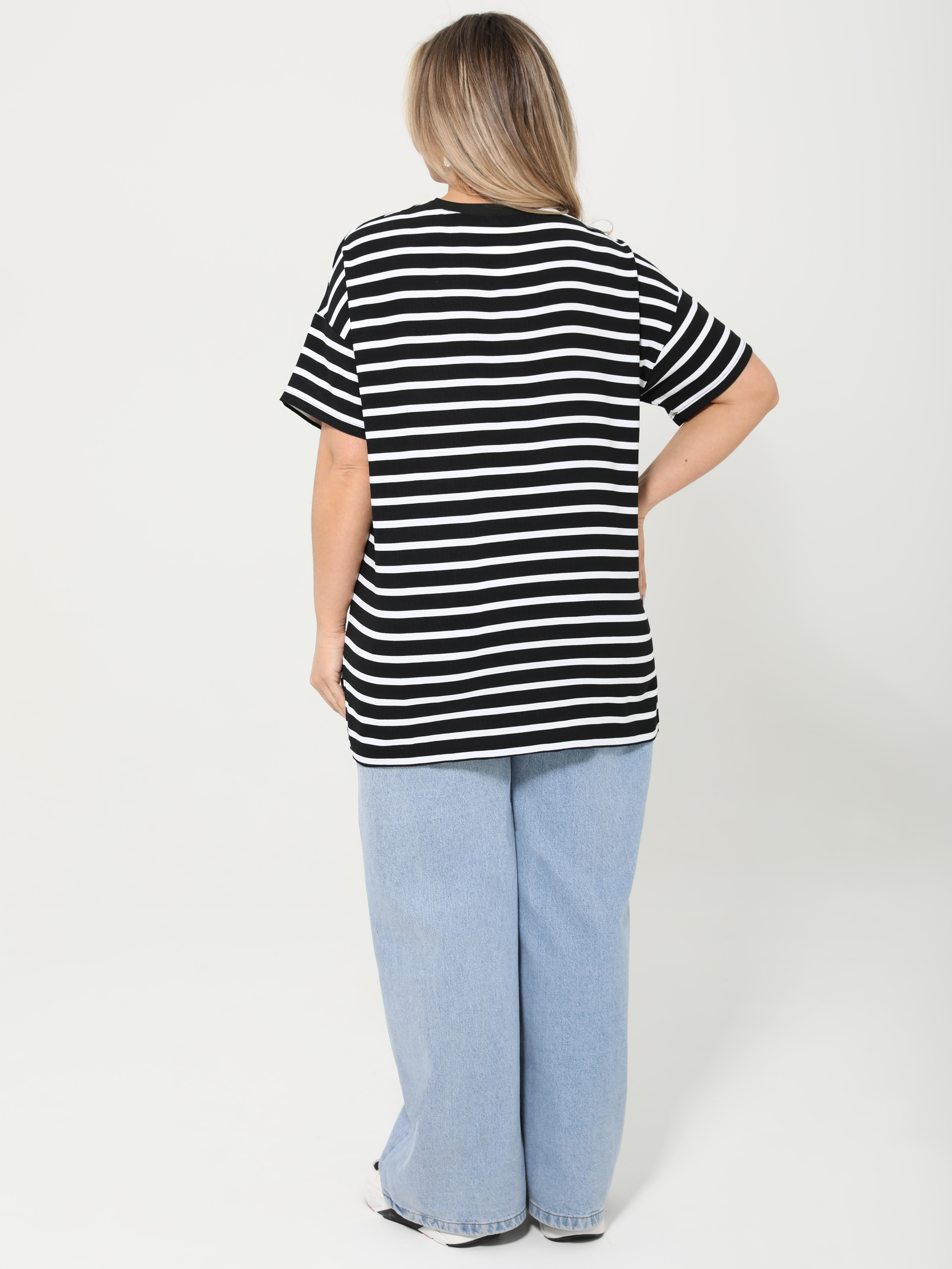 Блузка в чёрно-белую полоску Dora(фото7)