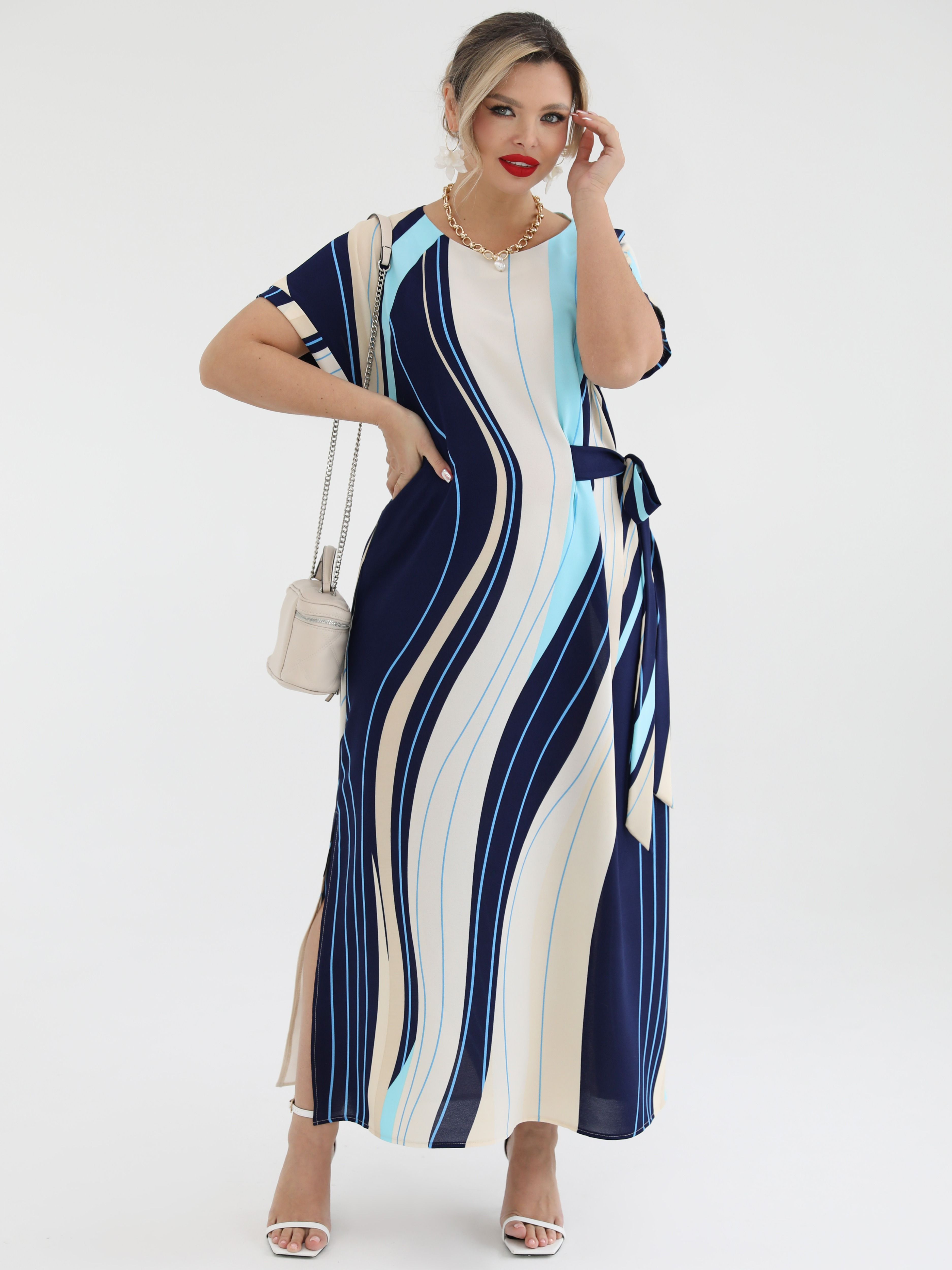 Платье тёмно-синее в полоску Dora(фото2)