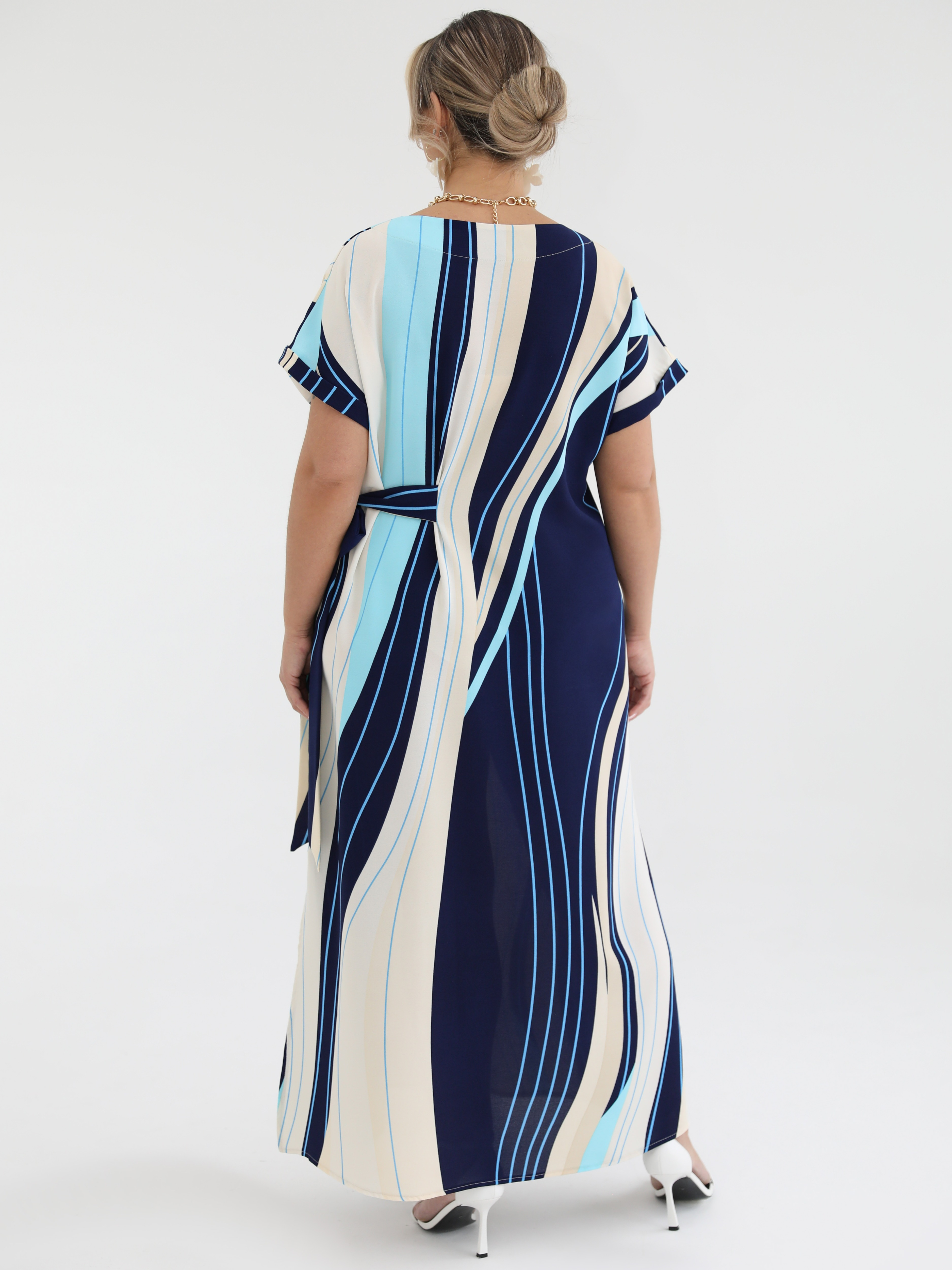 Платье тёмно-синее в полоску Dora(фото10)