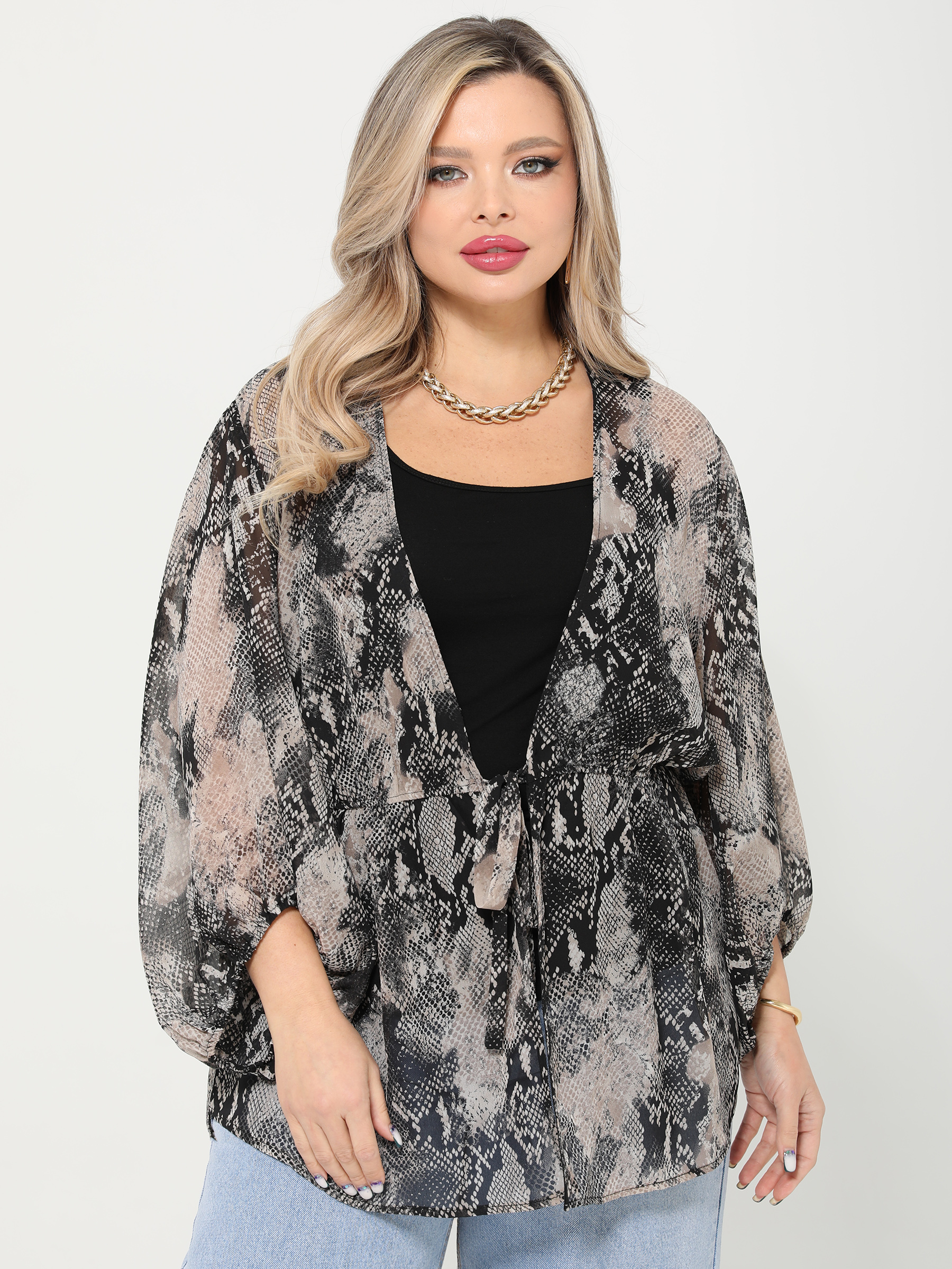 Блузка-кимоно из прозрачного шифона Dora(фото8)