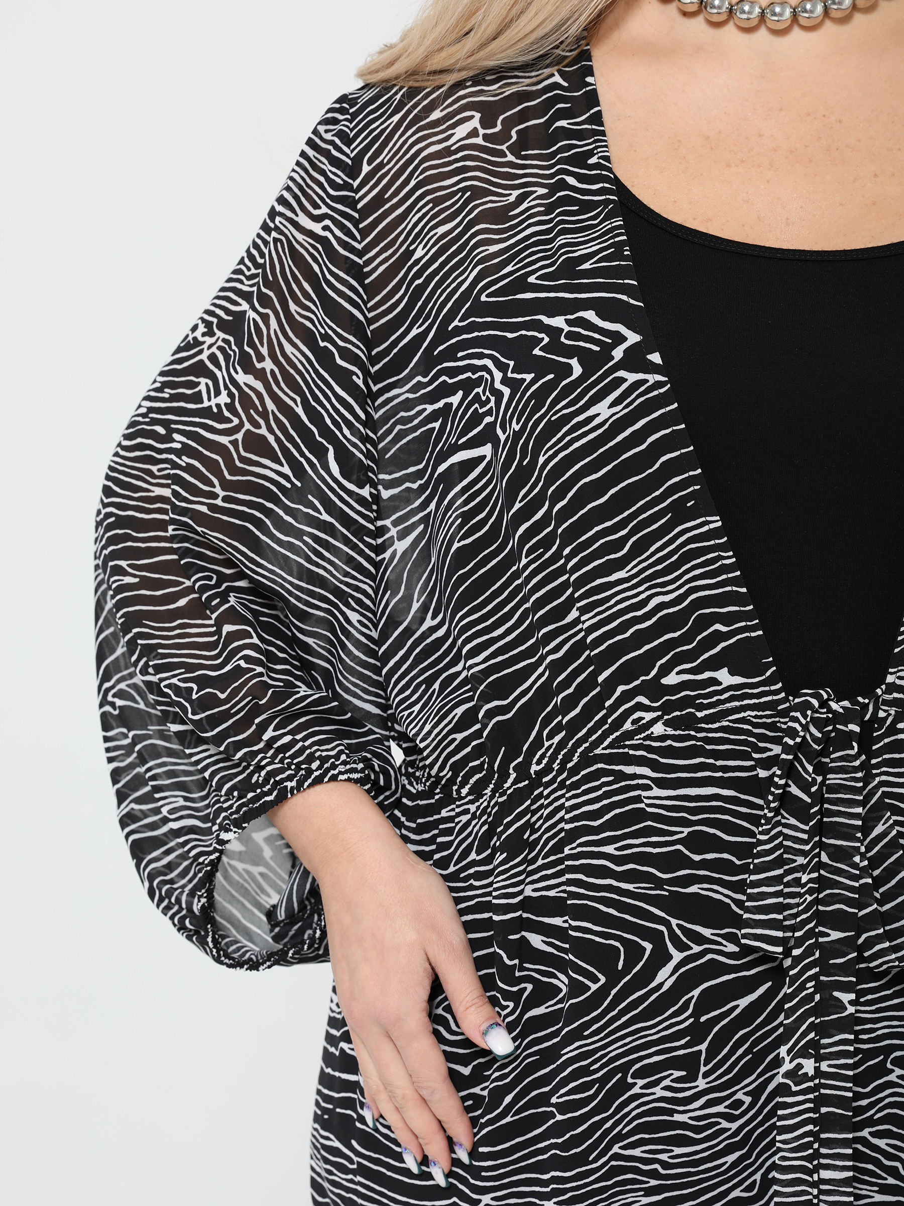 Блузка-накидка чёрная Dora(фото6)